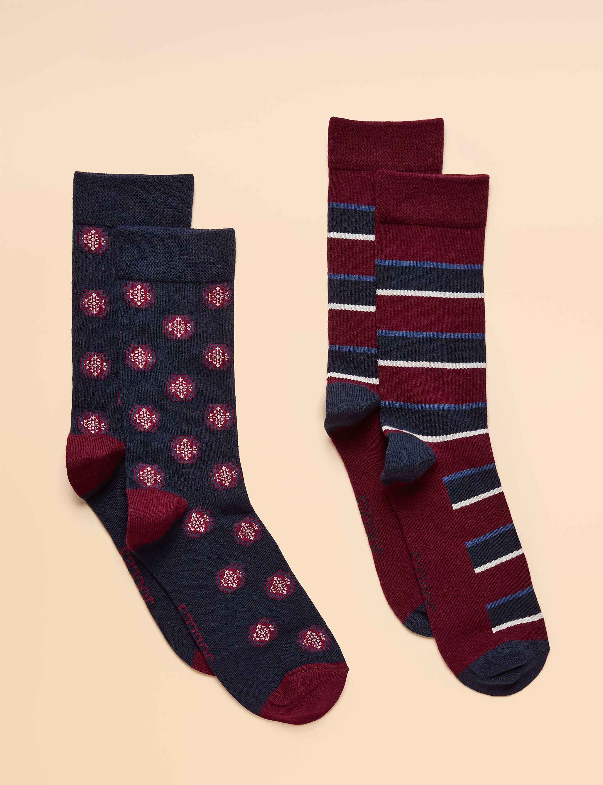 2pk Assorted Cotton Rich Socks