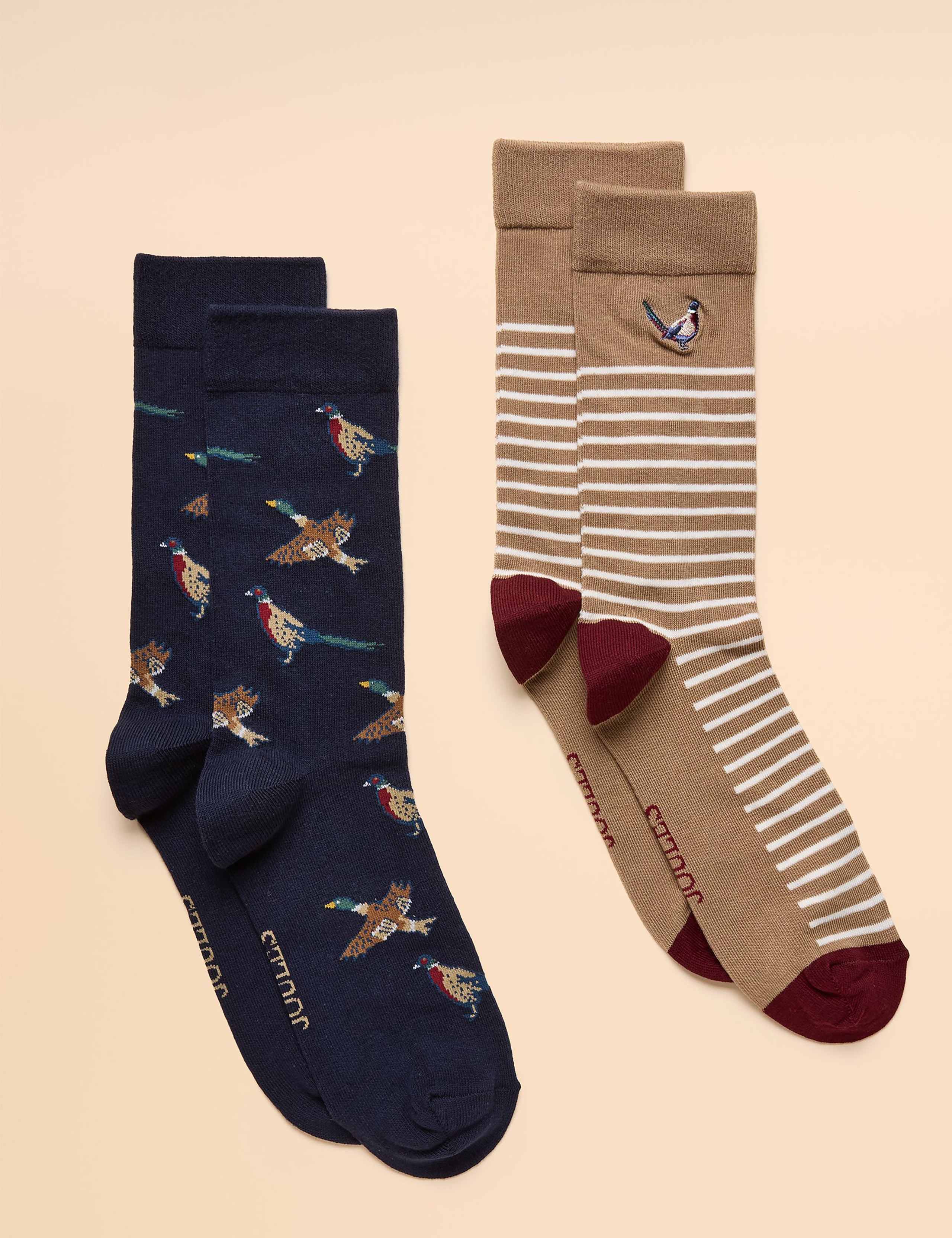 2pk Assorted Cotton Rich Socks