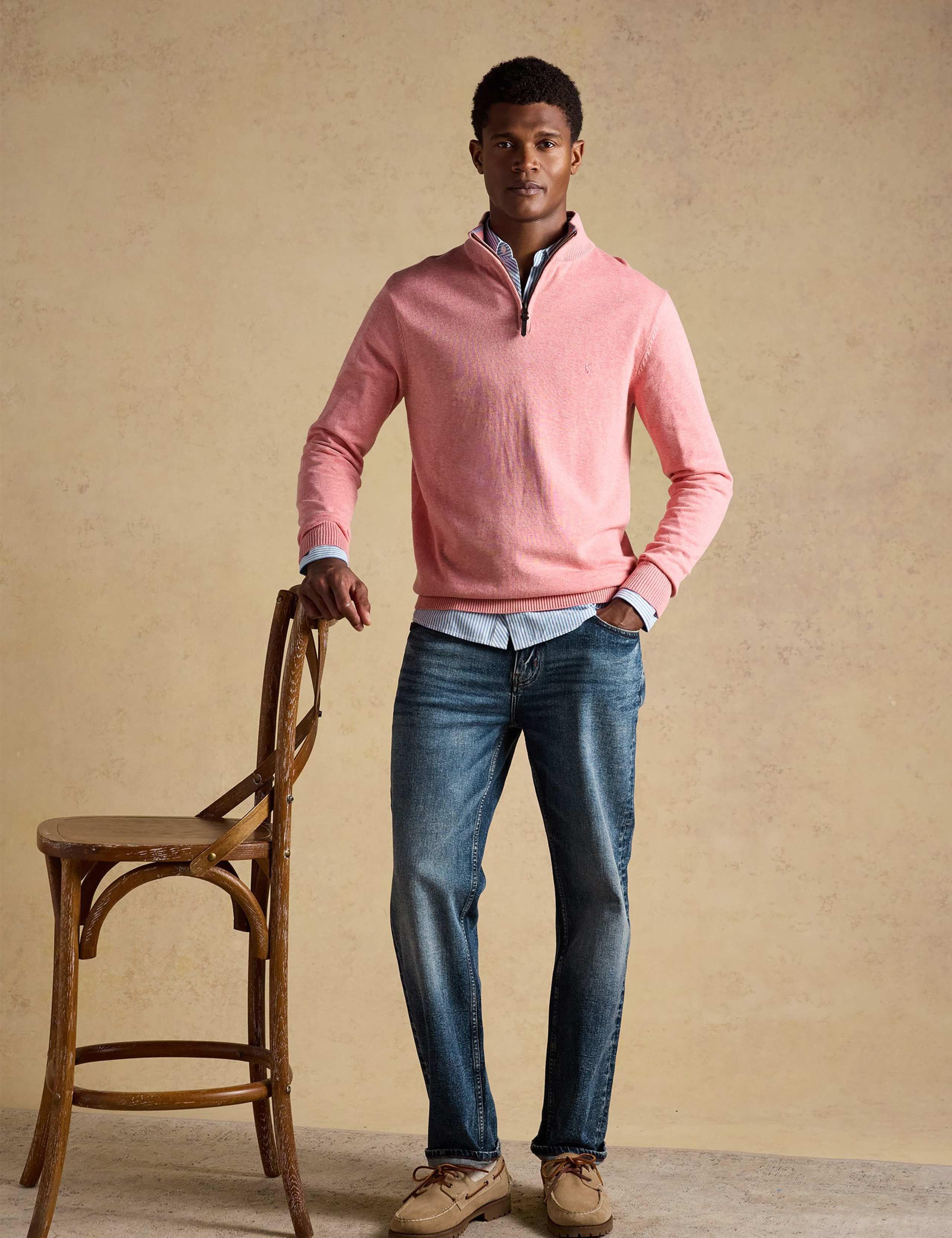 Pure Cotton Half Zip Jumper