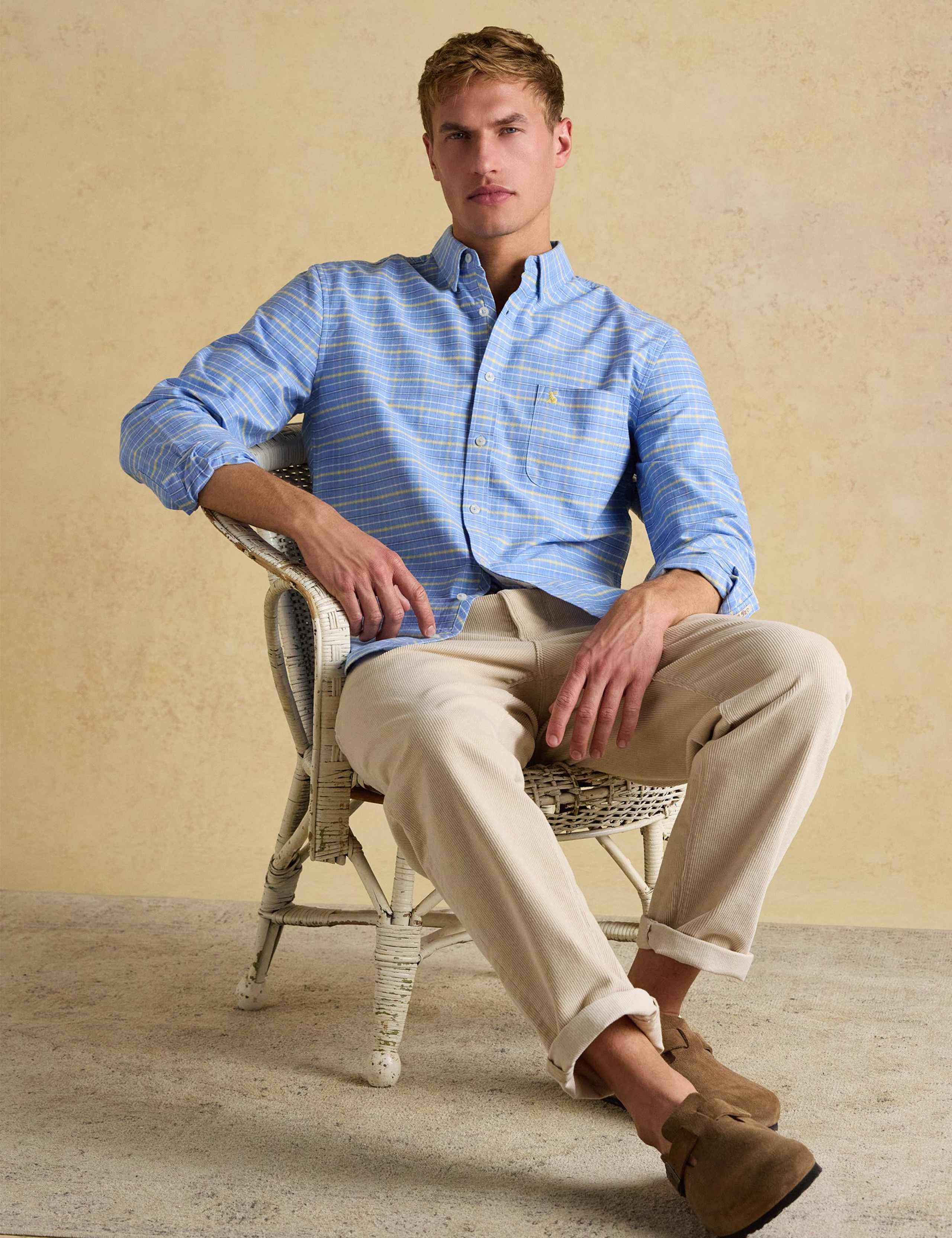 Regular Fit Pure Cotton Checked Oxford Shirt