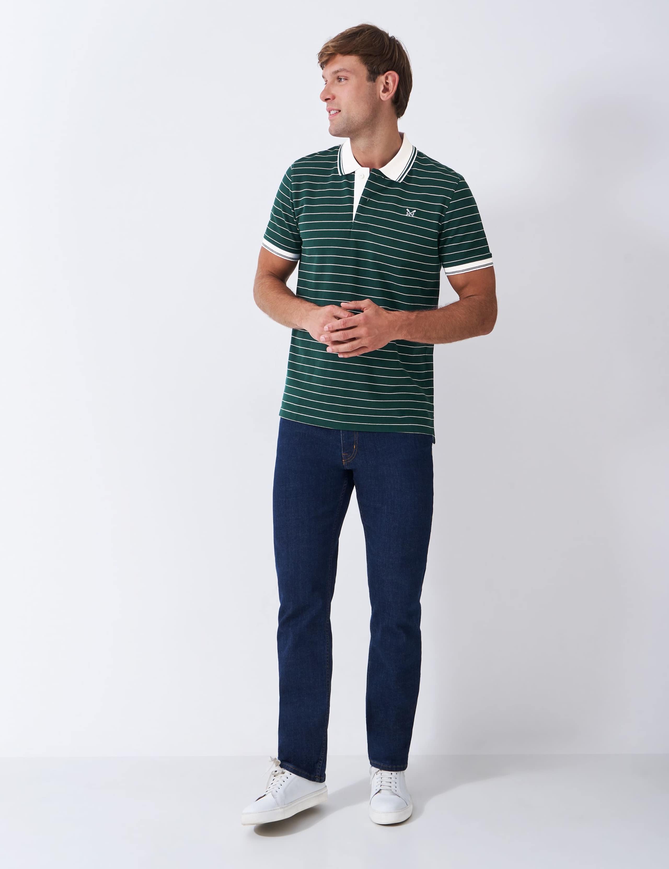 Cotton Striped Tipped Polo Shirt