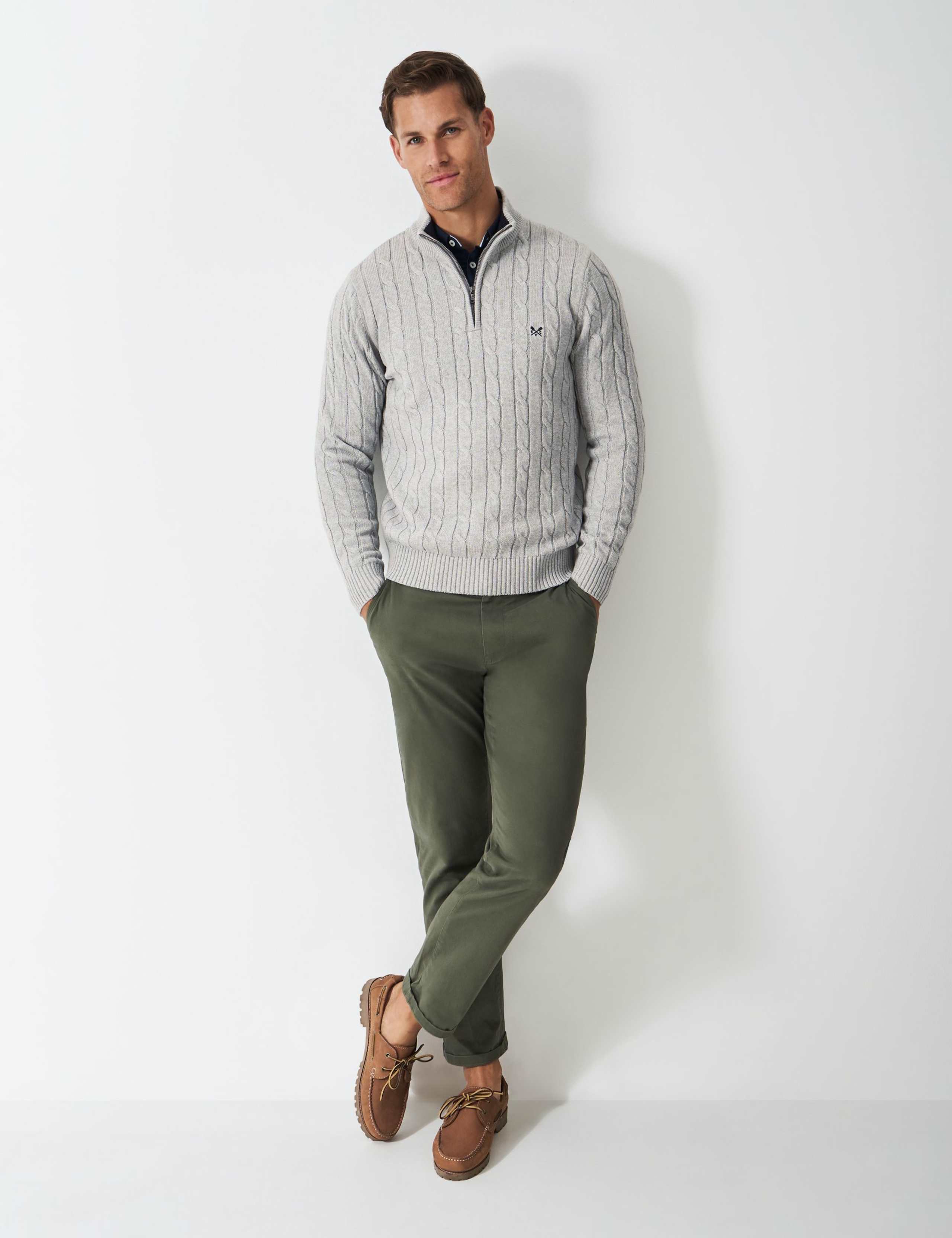 Pure Cotton Cable Half Zip Jumper