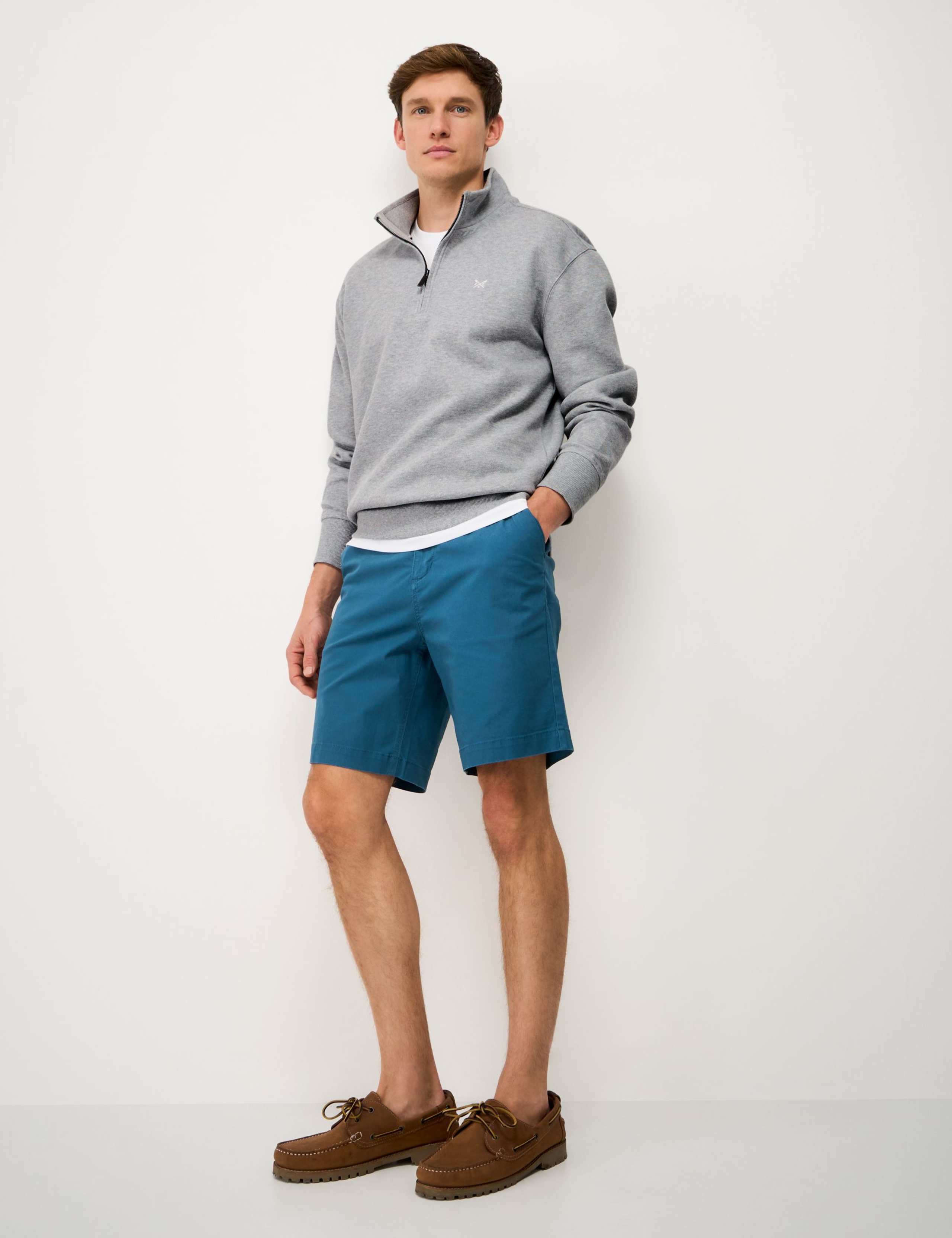 Cotton Rich Pique Half Zip Sweatshirt