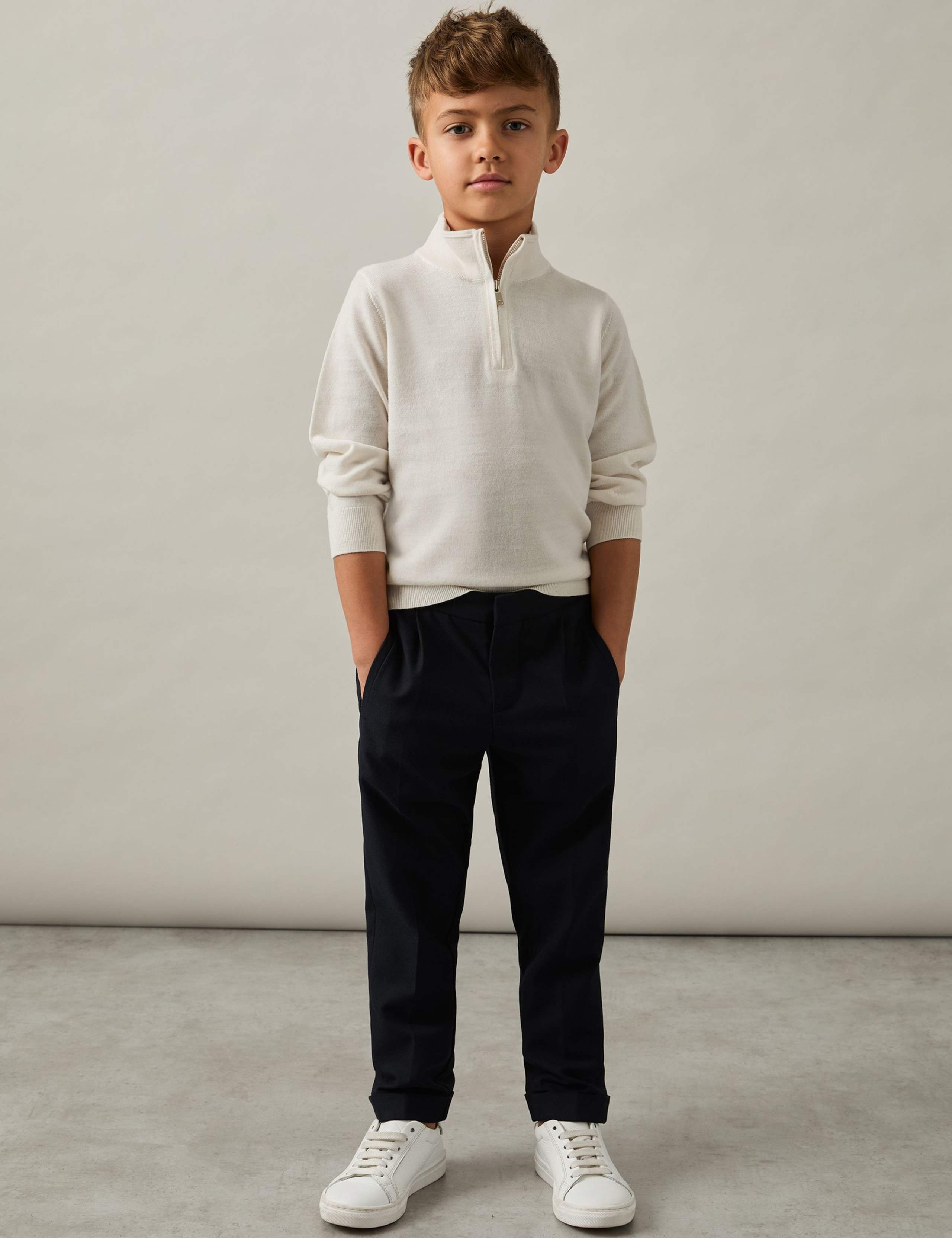 Pure Wool Half Zip Jumper (3-14 Years)