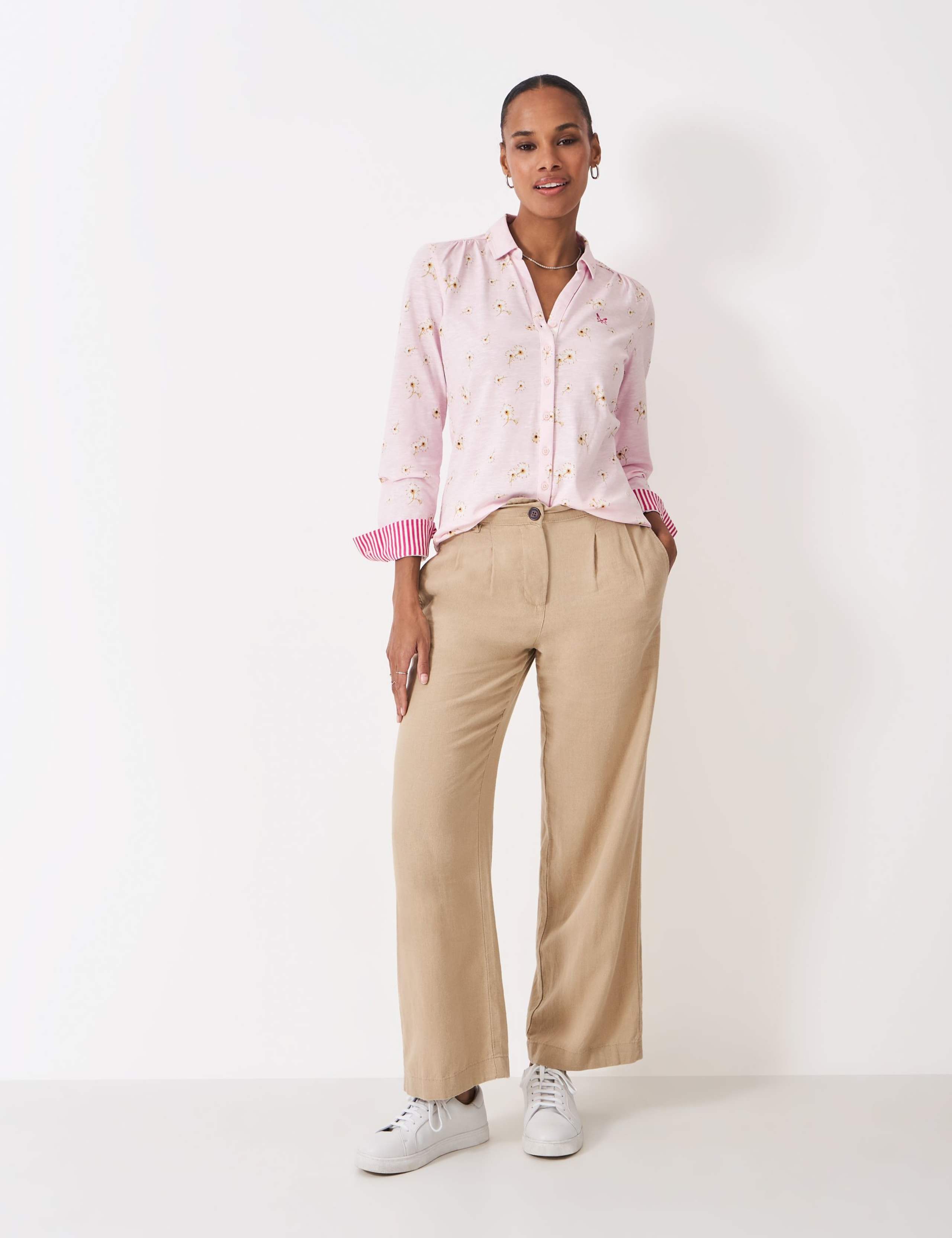Pure Cotton Floral Collared Shirt