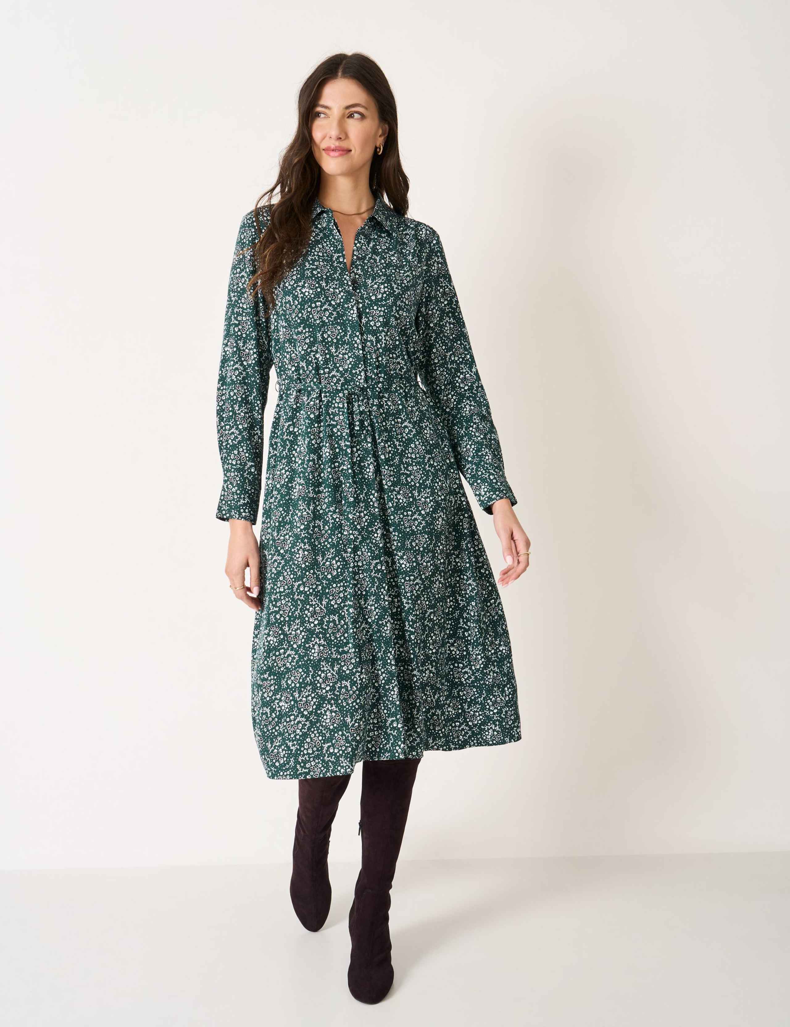 Floral Midi Shirt Dress