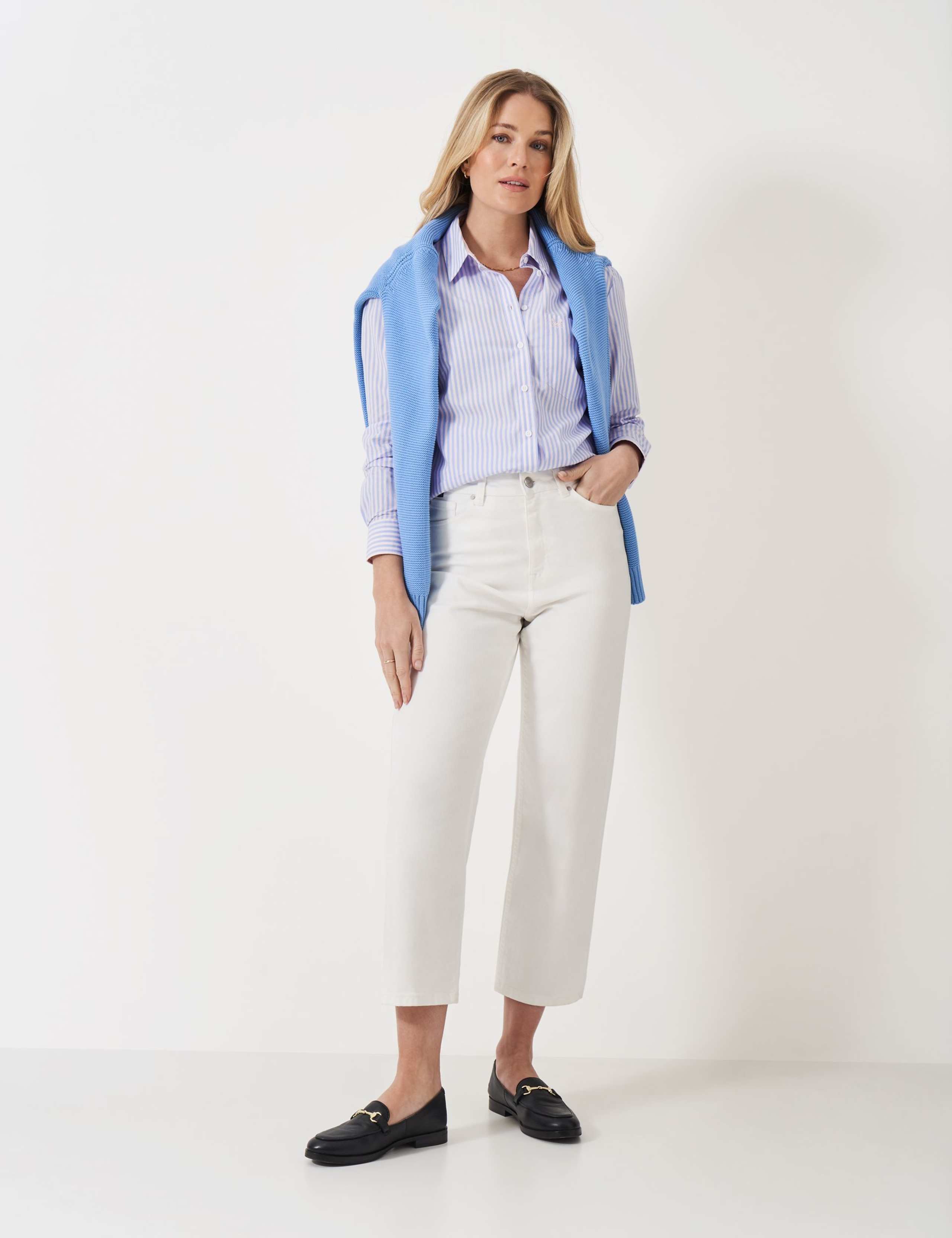 Pure Cotton Poplin Collared Shirt
