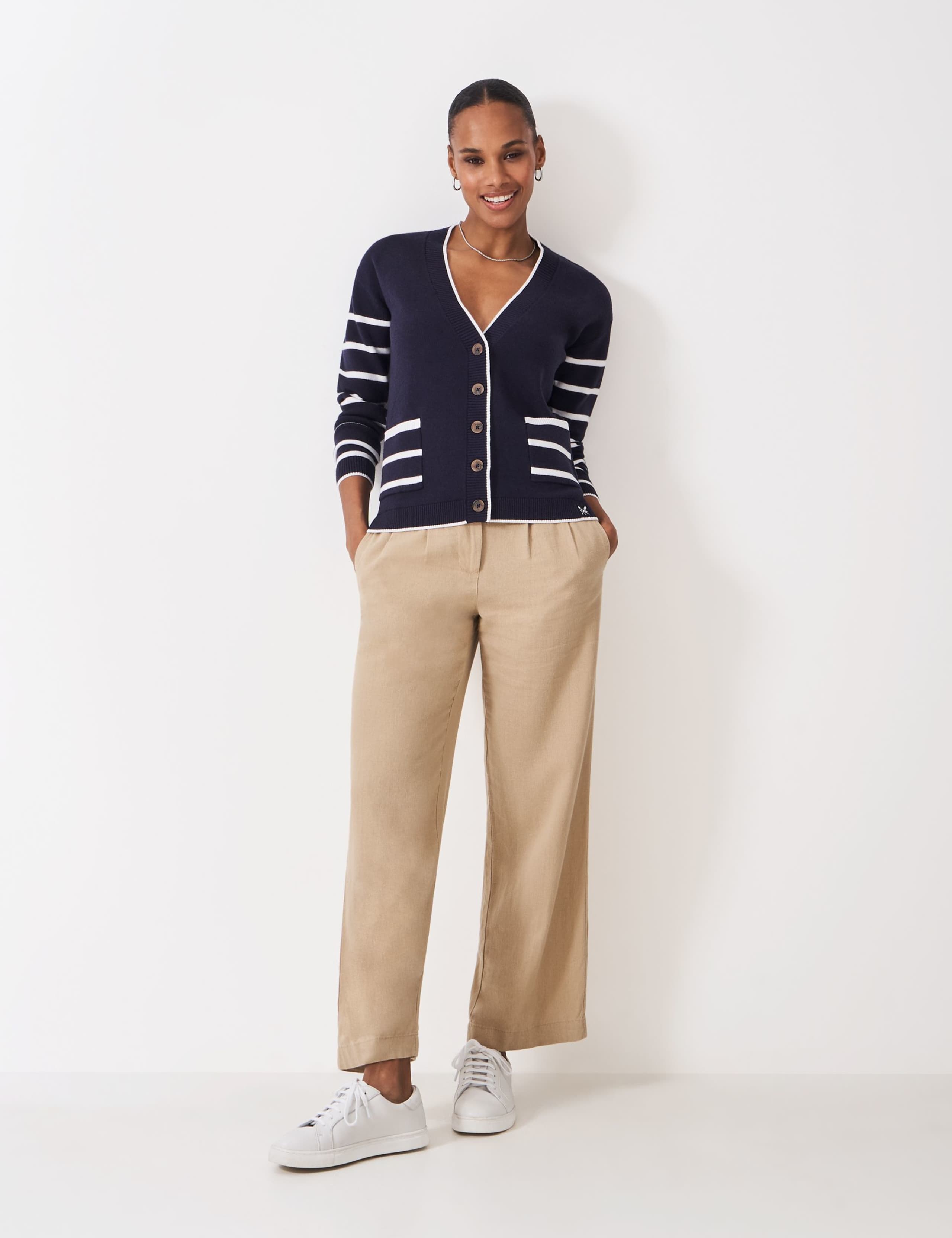 Striped V-Neck Cardigan