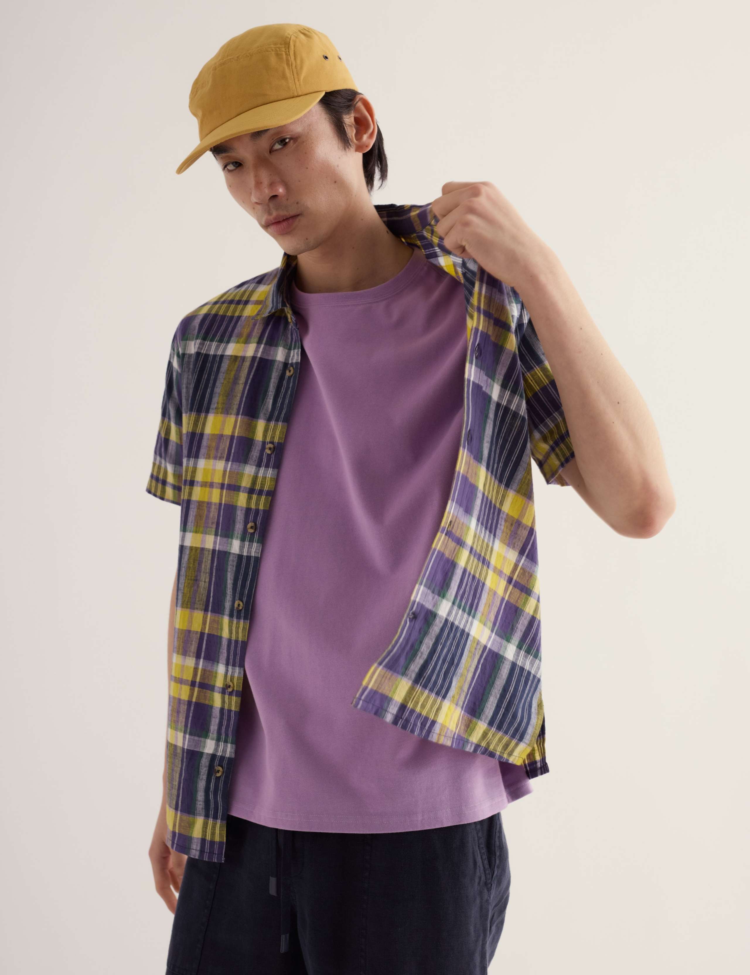 Pure Cotton Checked Short Sleeve Shirt