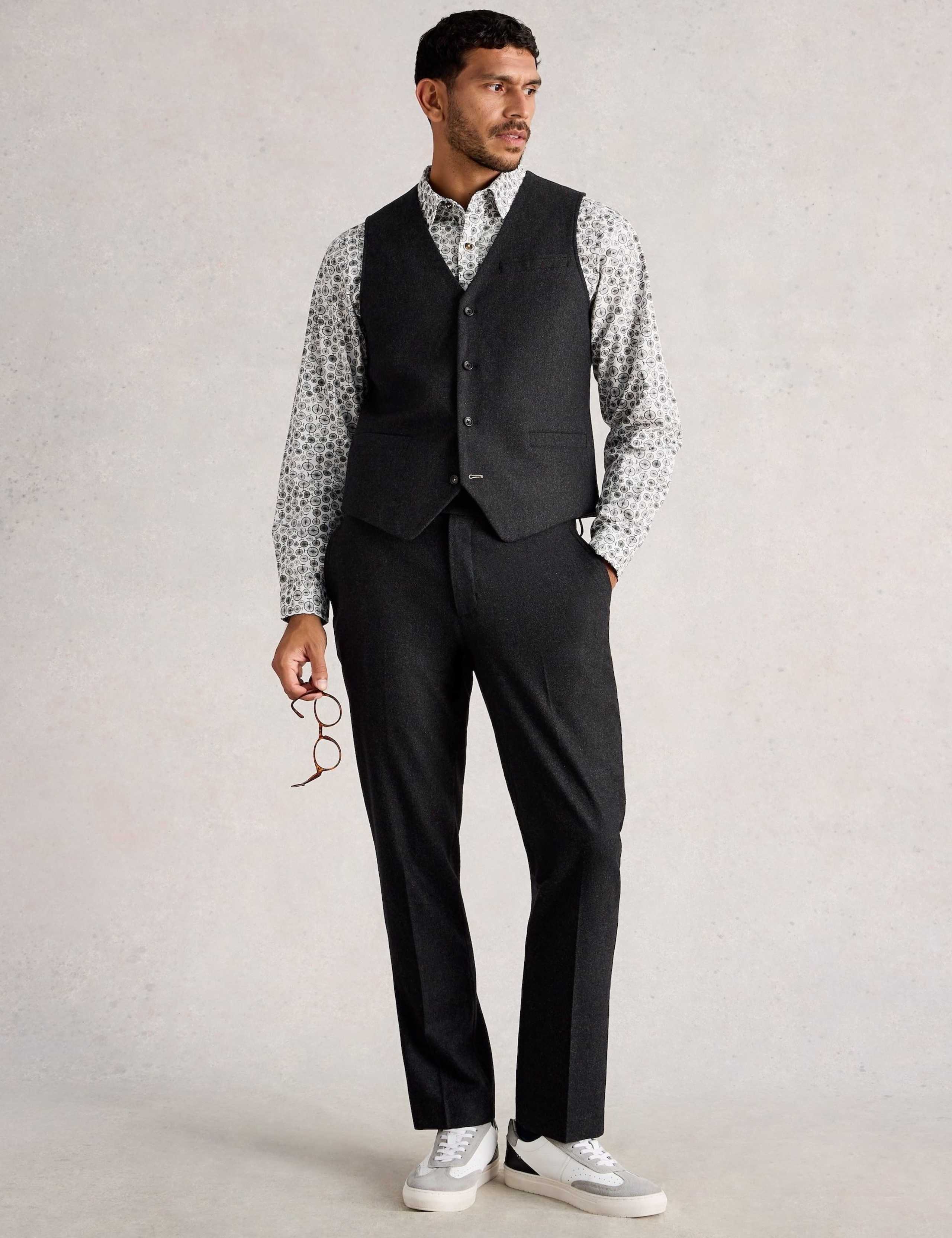 Regular Fit Waistcoat with Wool