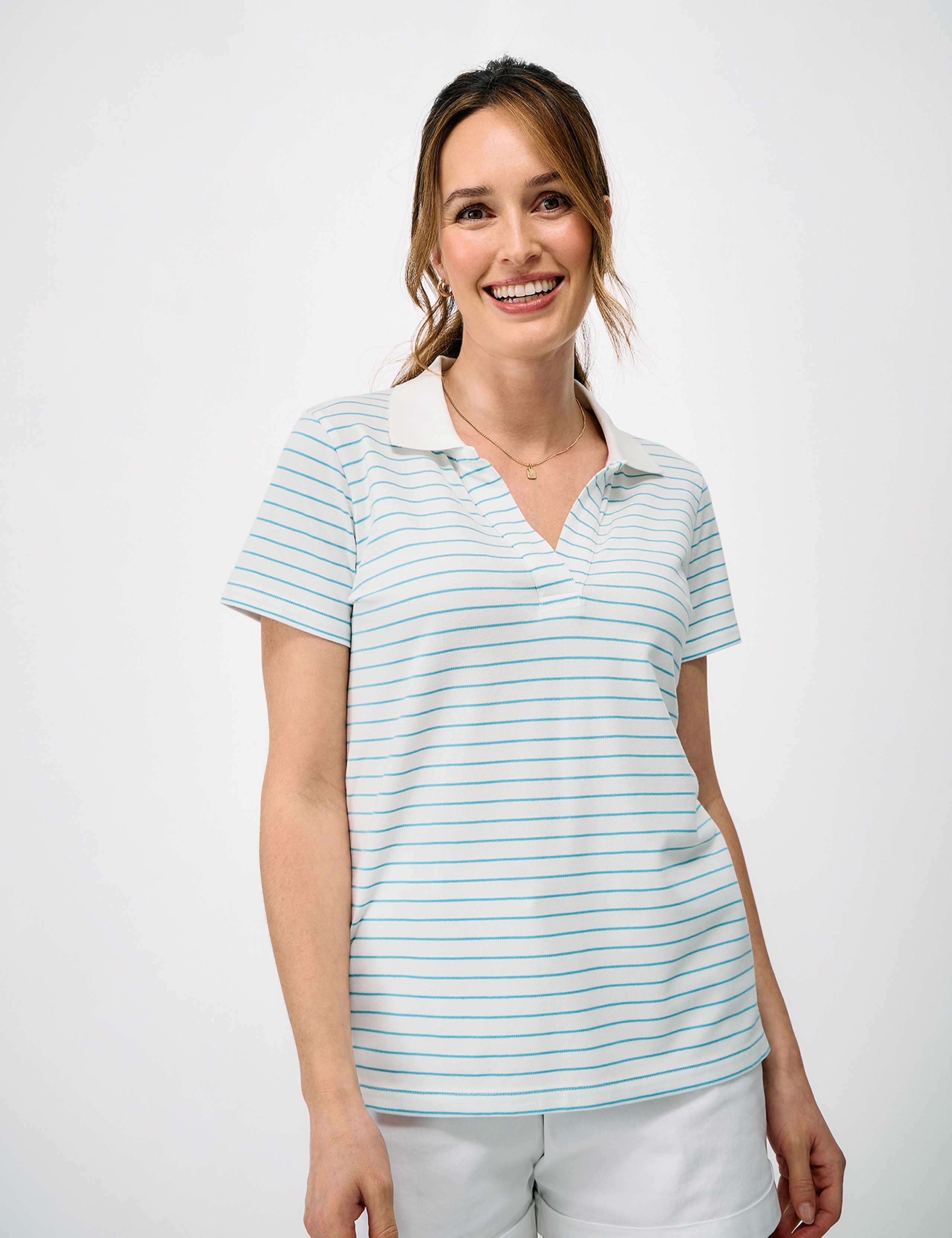 Modal Rich Collared Notch Neck Polo Shirt