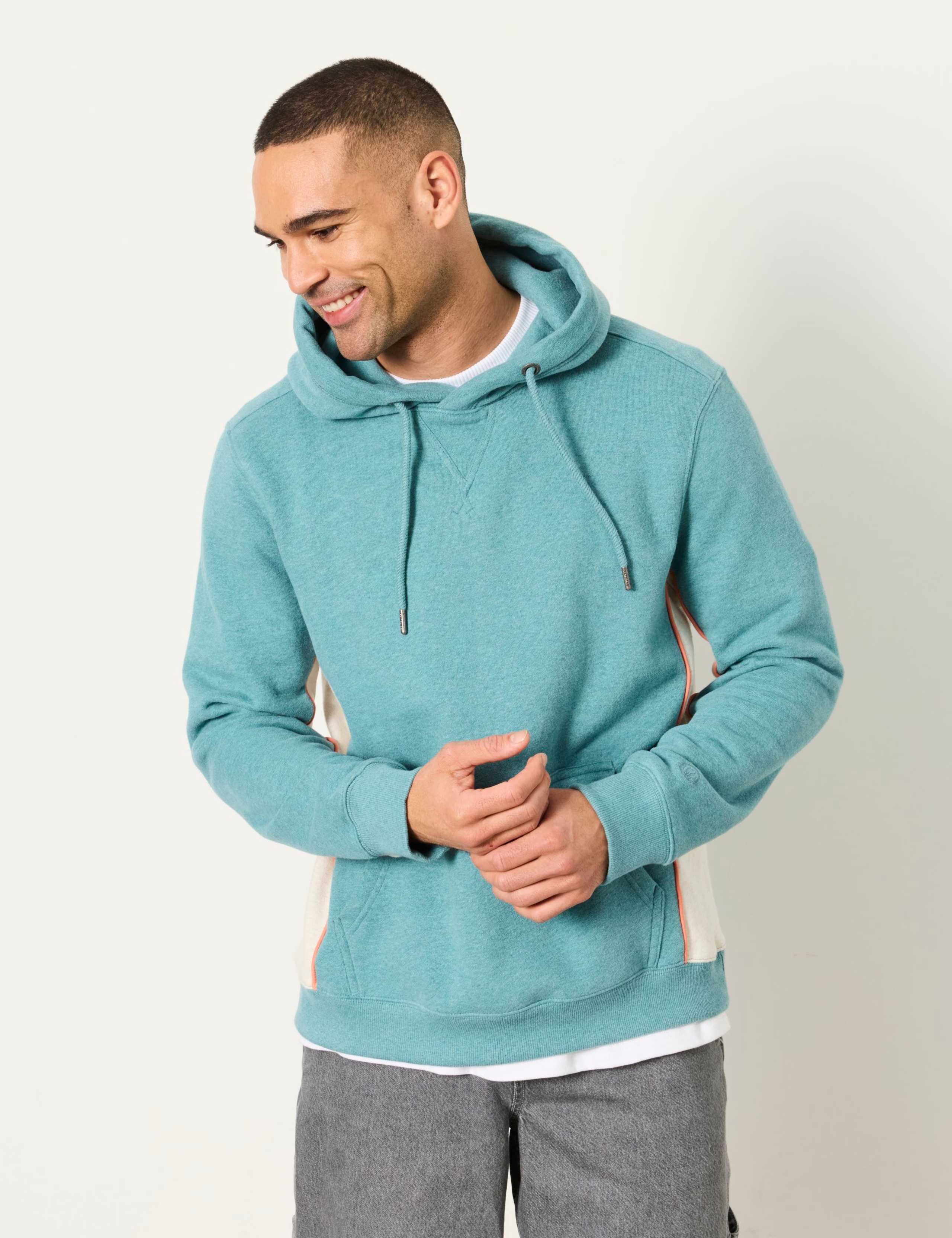 Pure Cotton Colour Block Hoodie