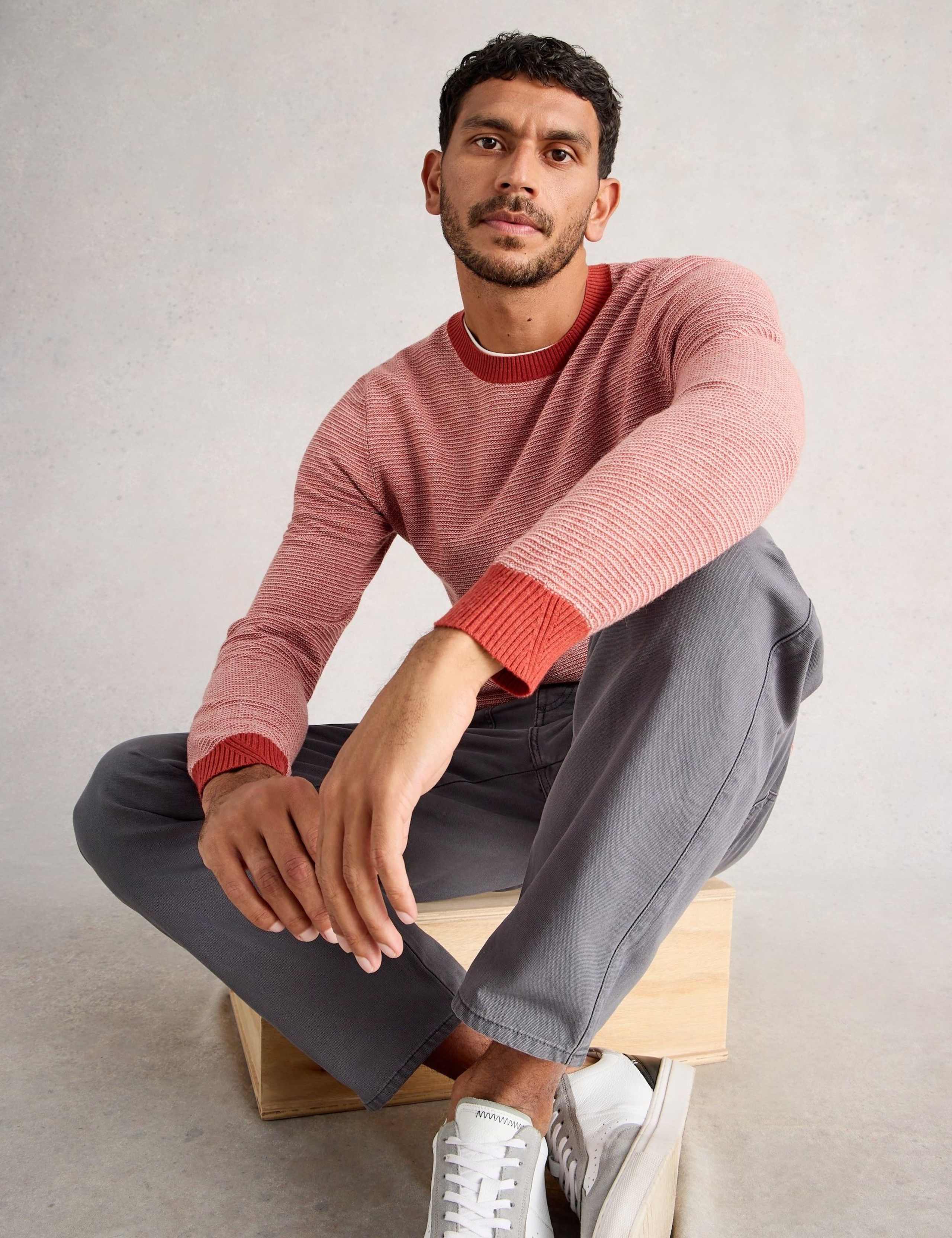 Wool Rich Jacquard Crew Neck Jumper