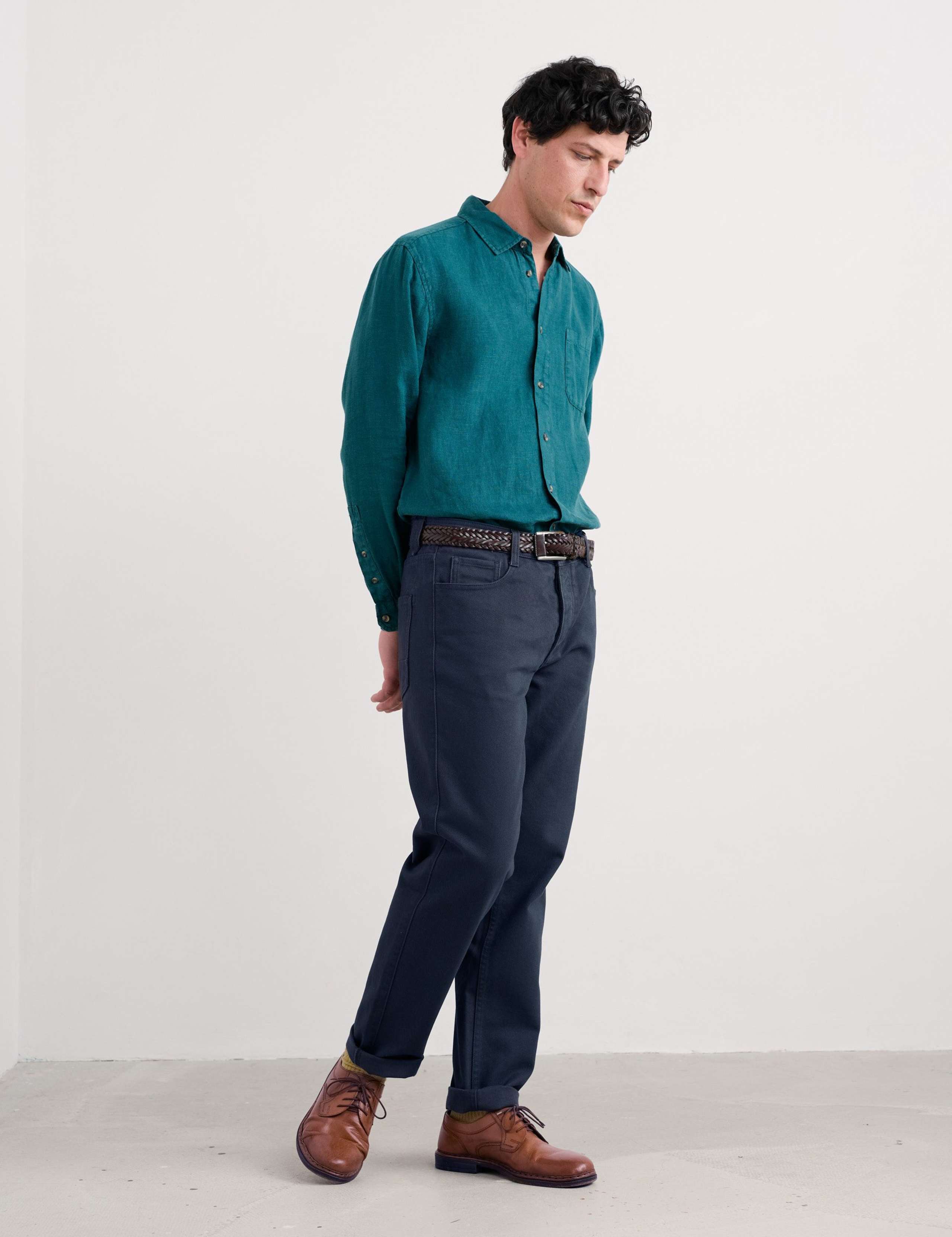 Regular Fit Pure Cotton Lightweight Trousers