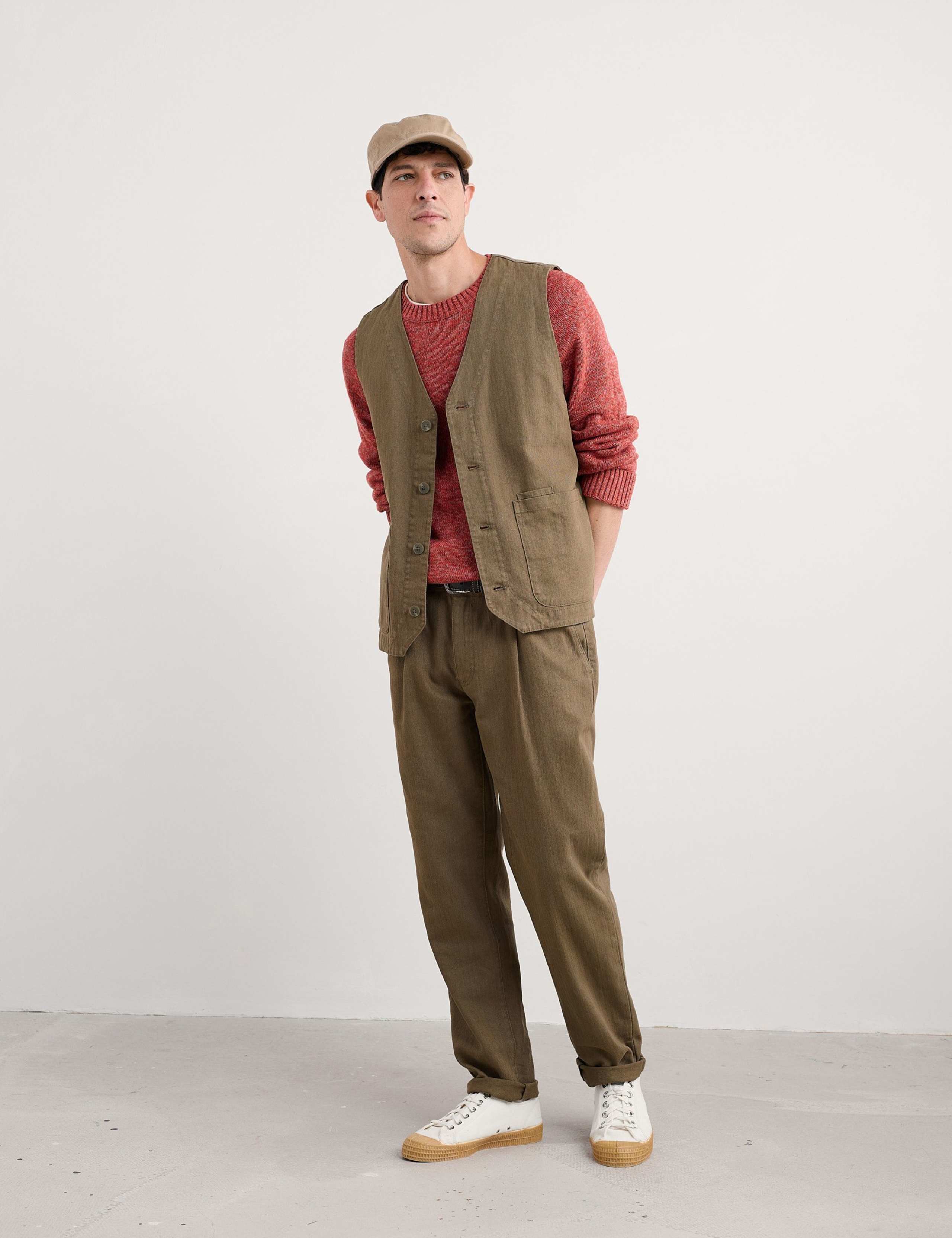 Linen Rich Herringbone Waistcoat