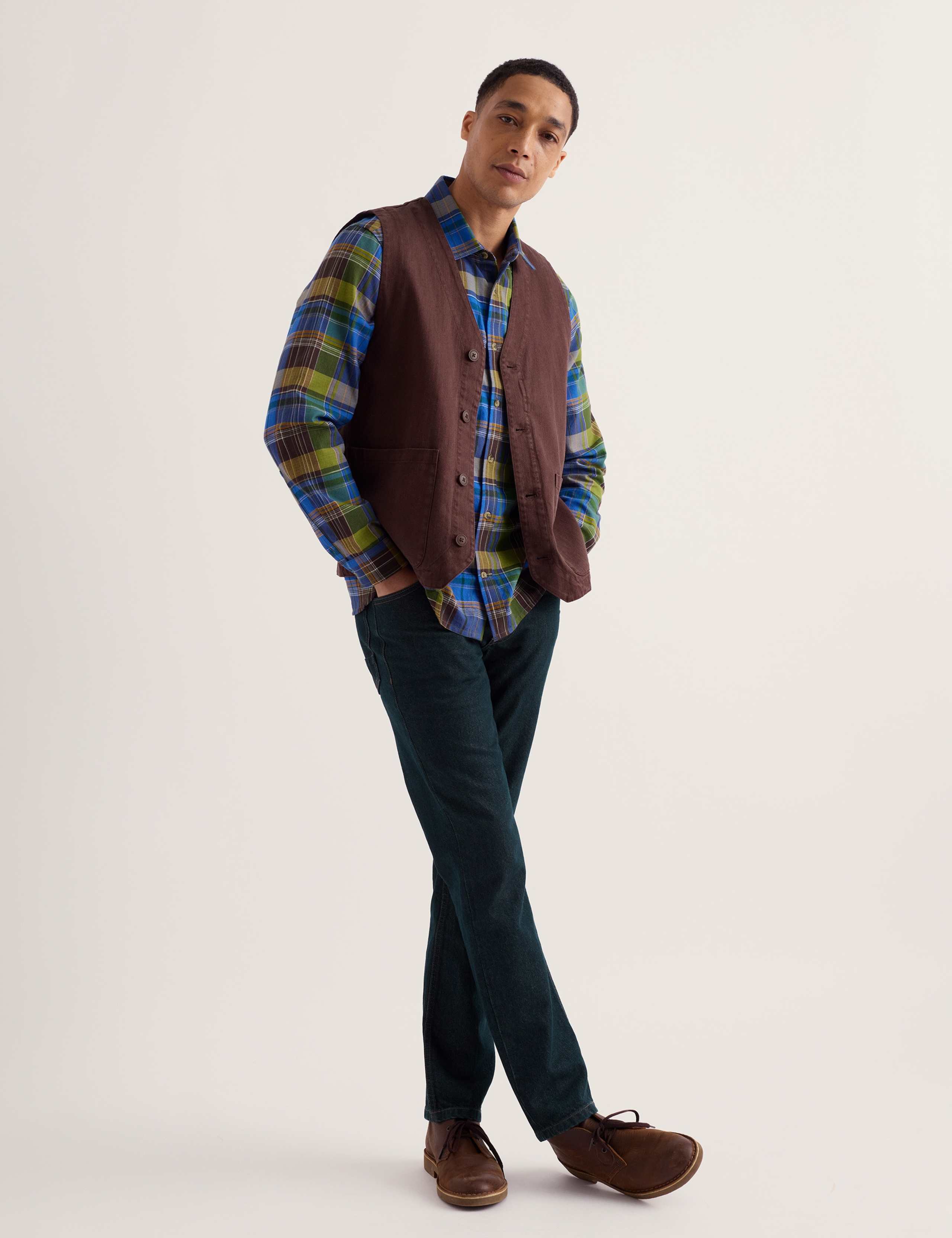 Linen Rich Herringbone Waistcoat