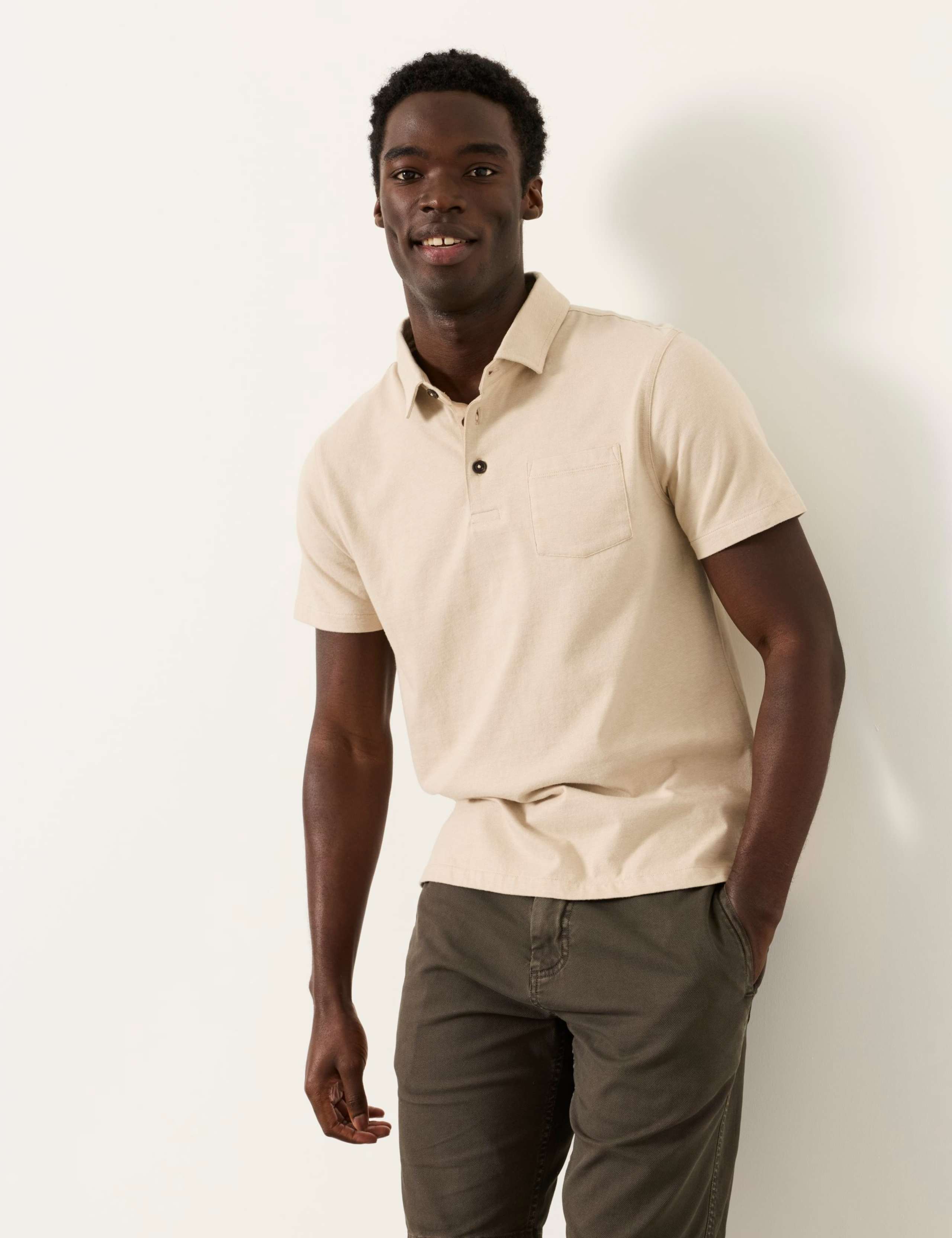 Pure Cotton Striped Polo Shirt
