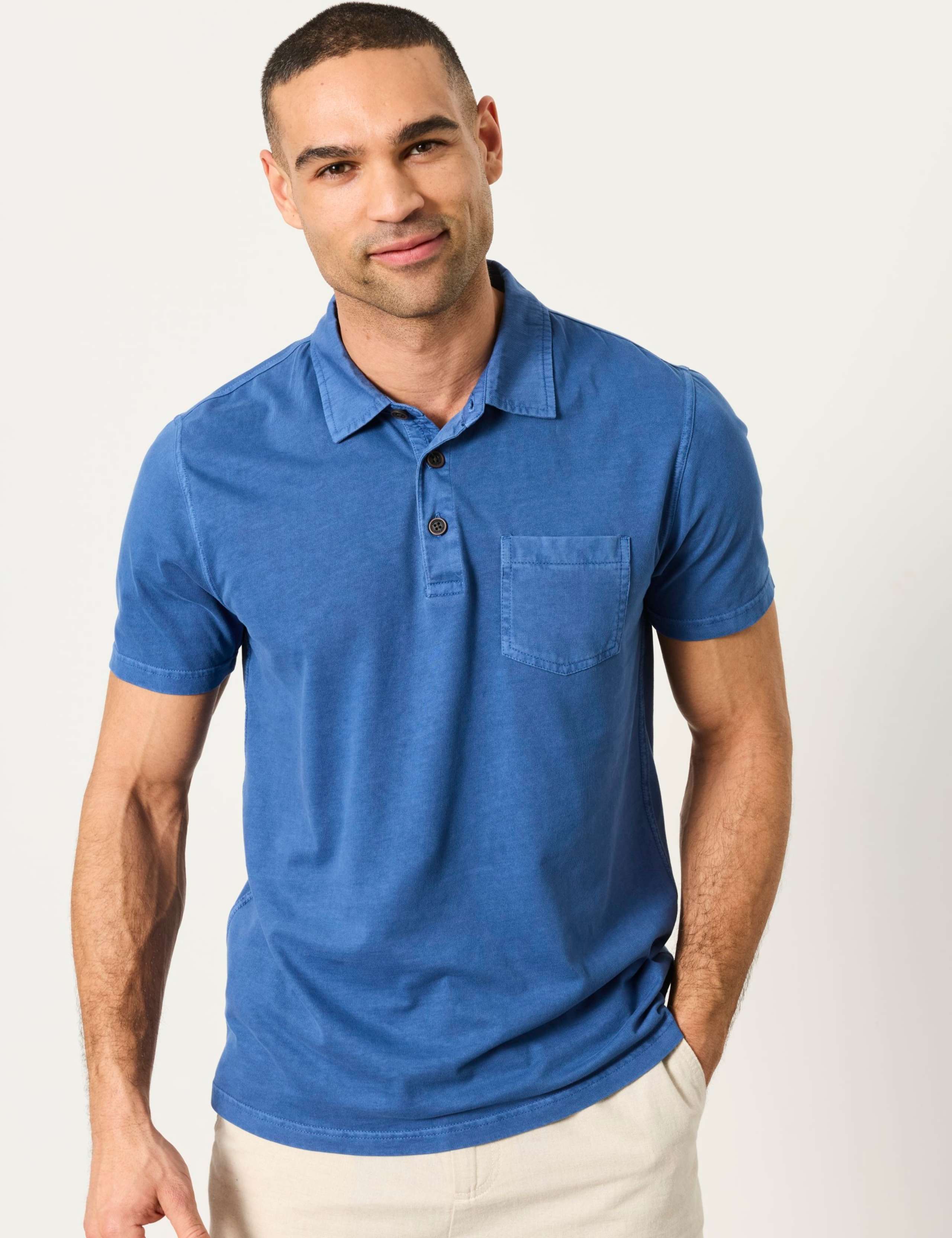 Pure Cotton Garment Dye Polo Shirt