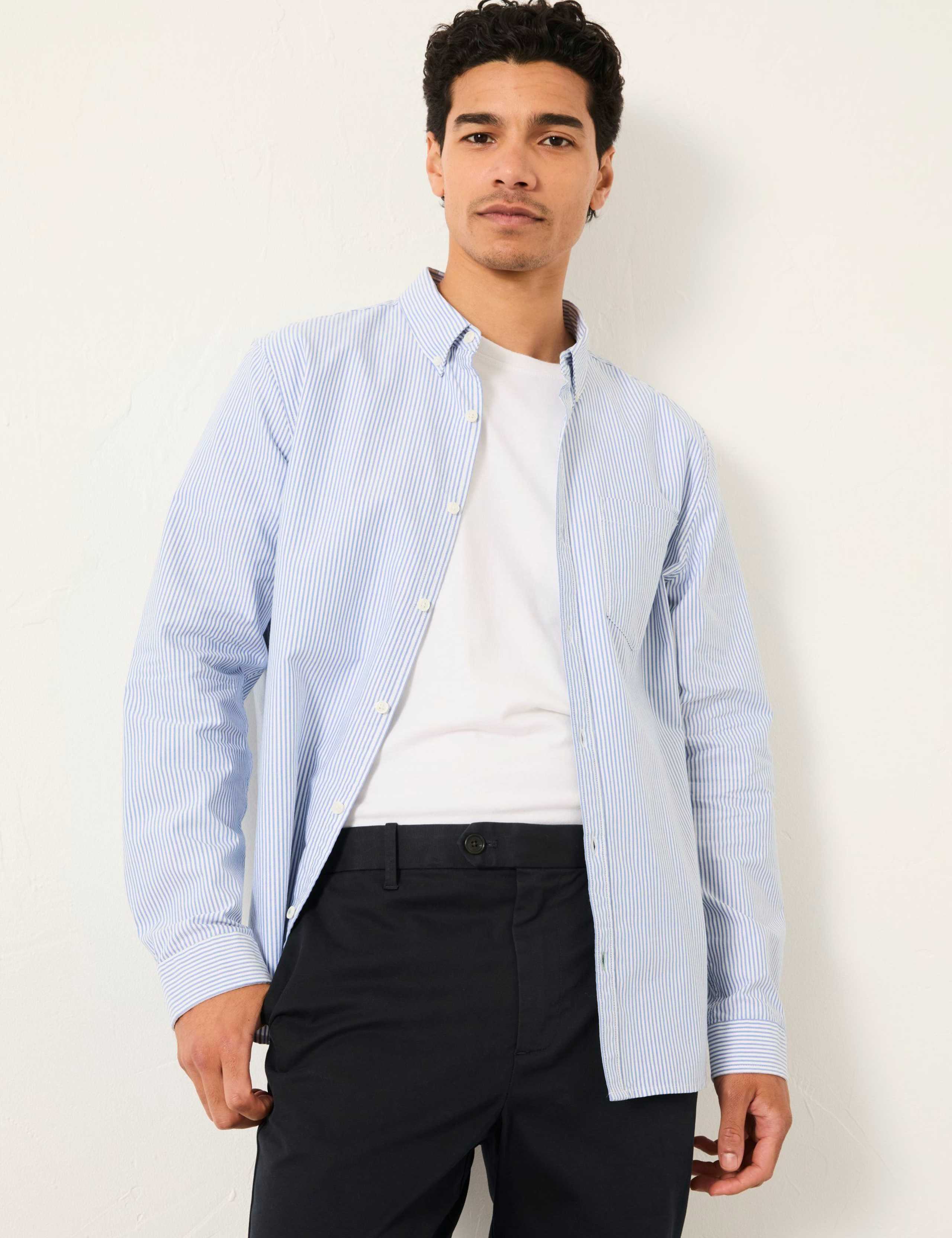 Regular Fit Pure Cotton Striped Oxford Shirt