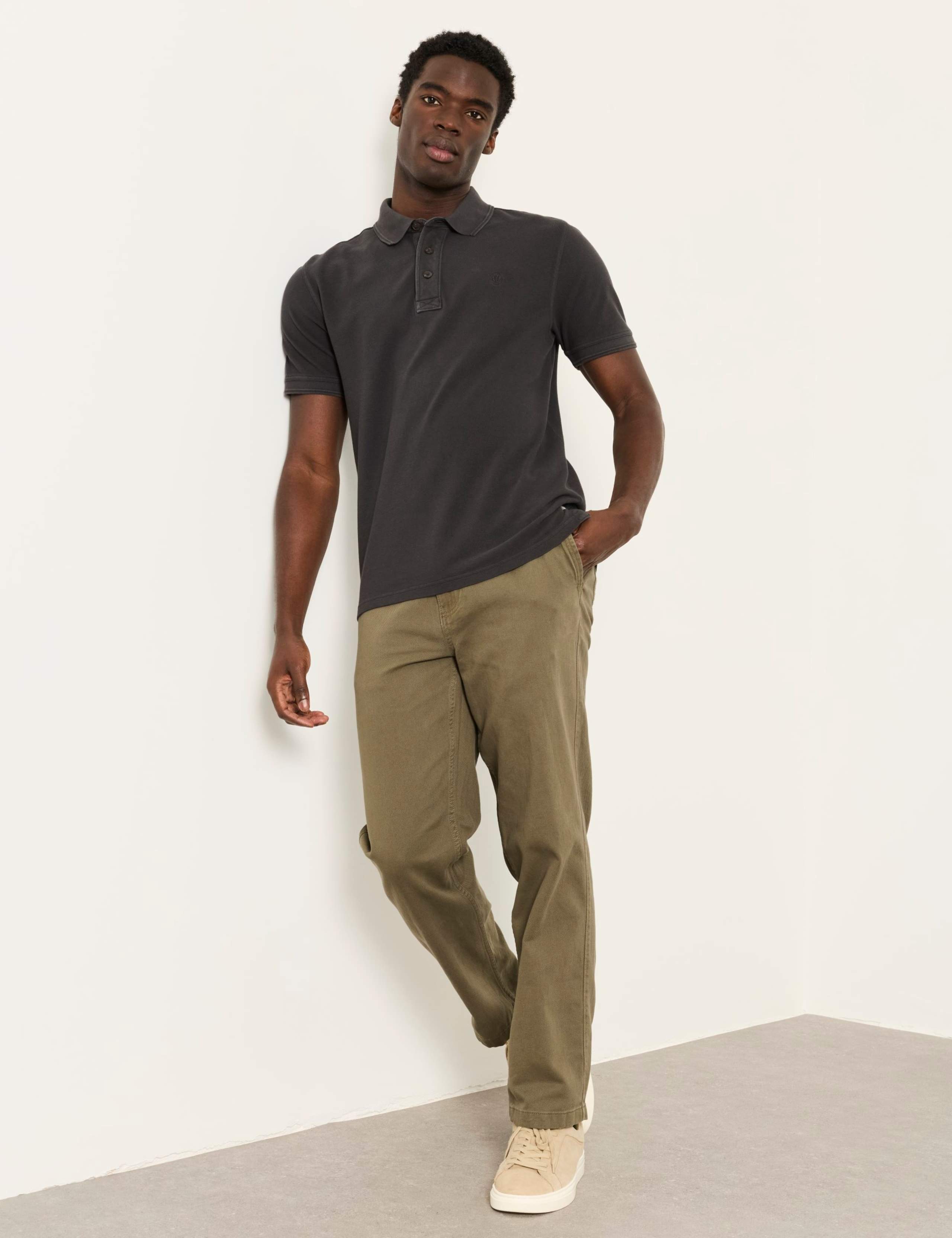 Tapered Fit Pure Cotton Twill Trousers
