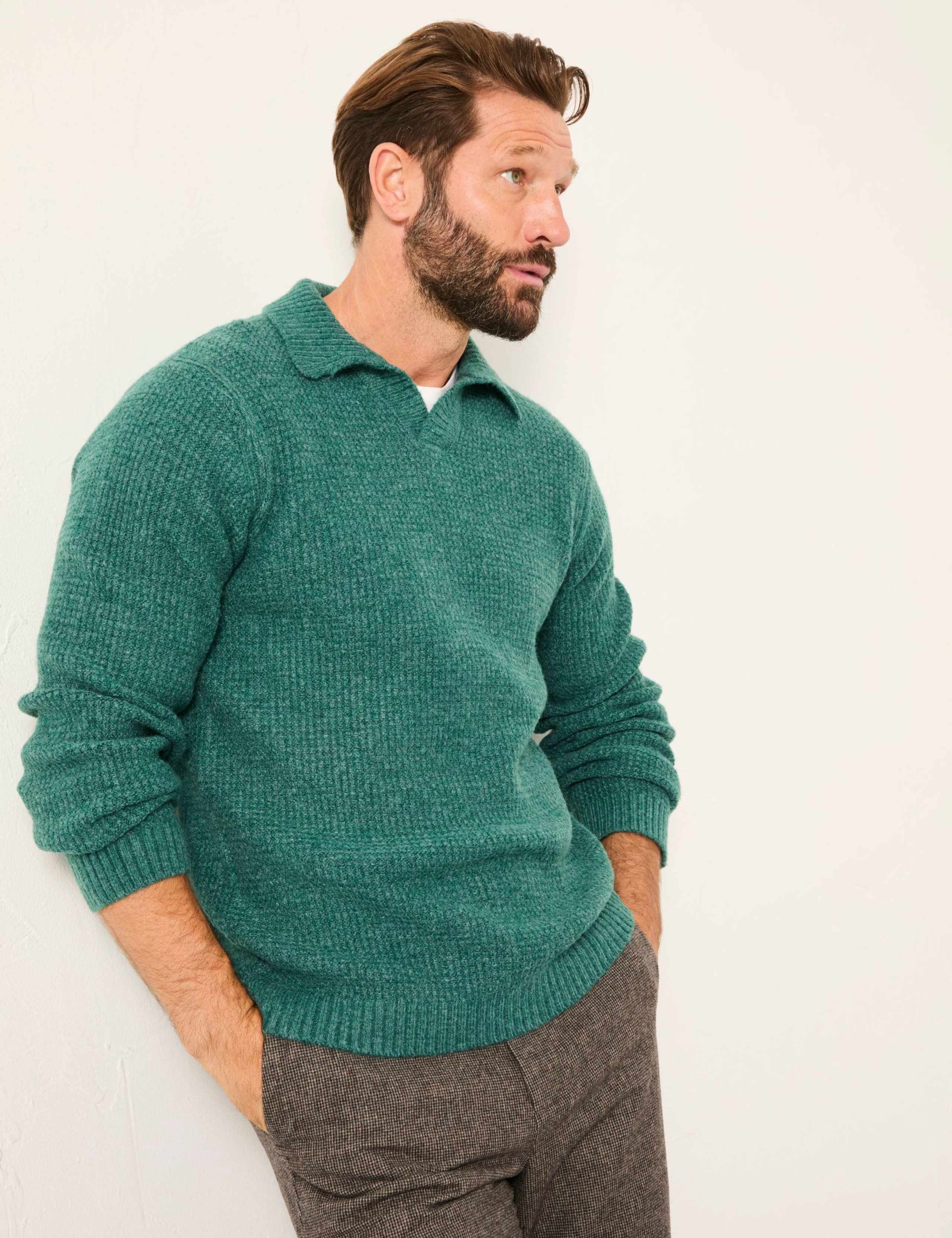 Textured Collared Neck Jumper