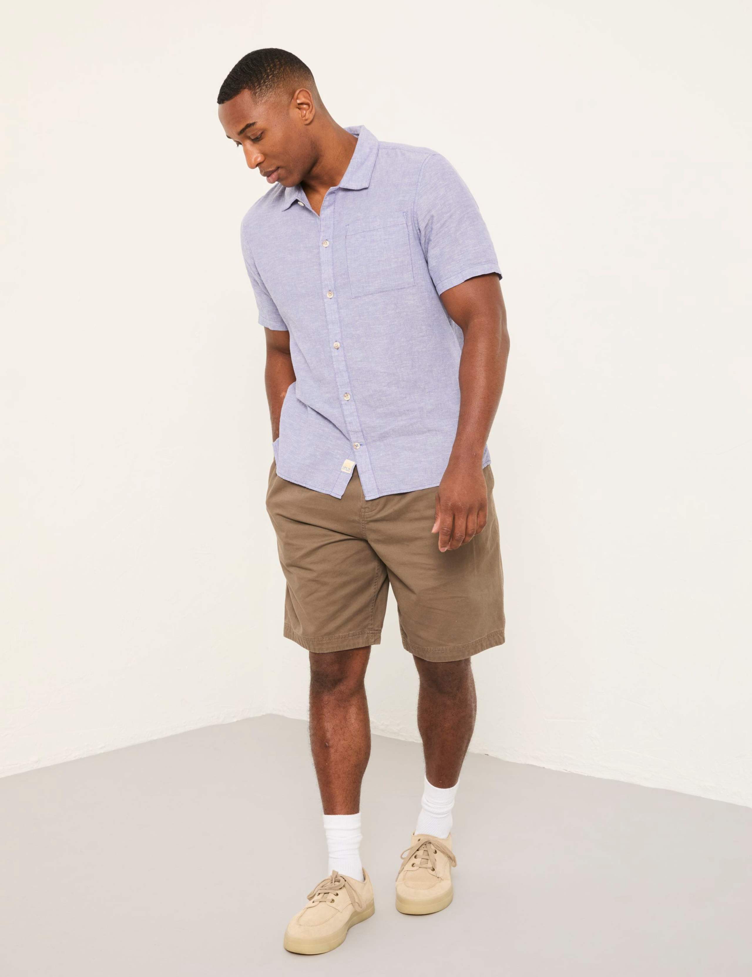 Regular Fit Cotton Linen Blend Shirt