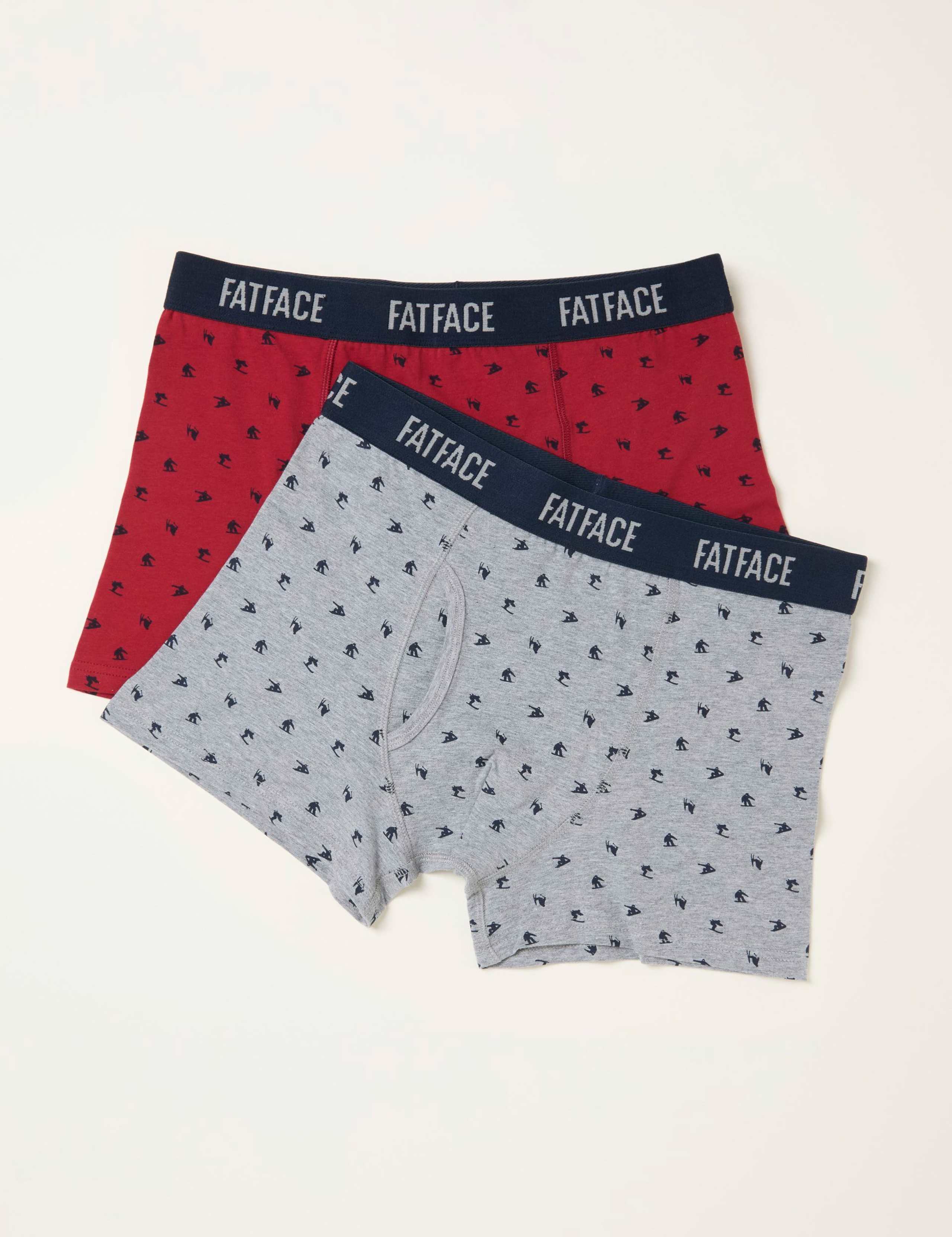 2pk Cotton Rich Ski Boxers