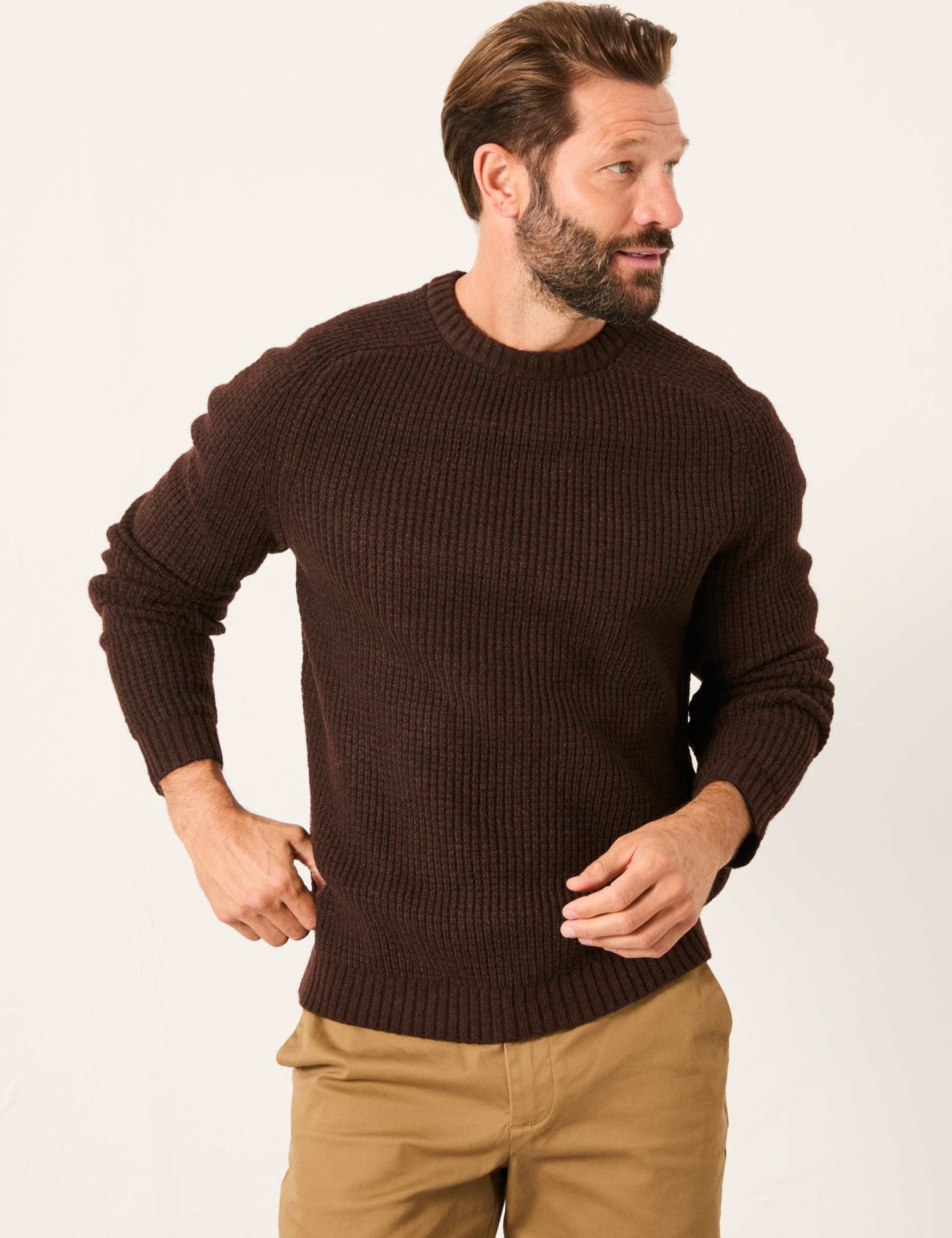 Crew Neck Jumper With Wool