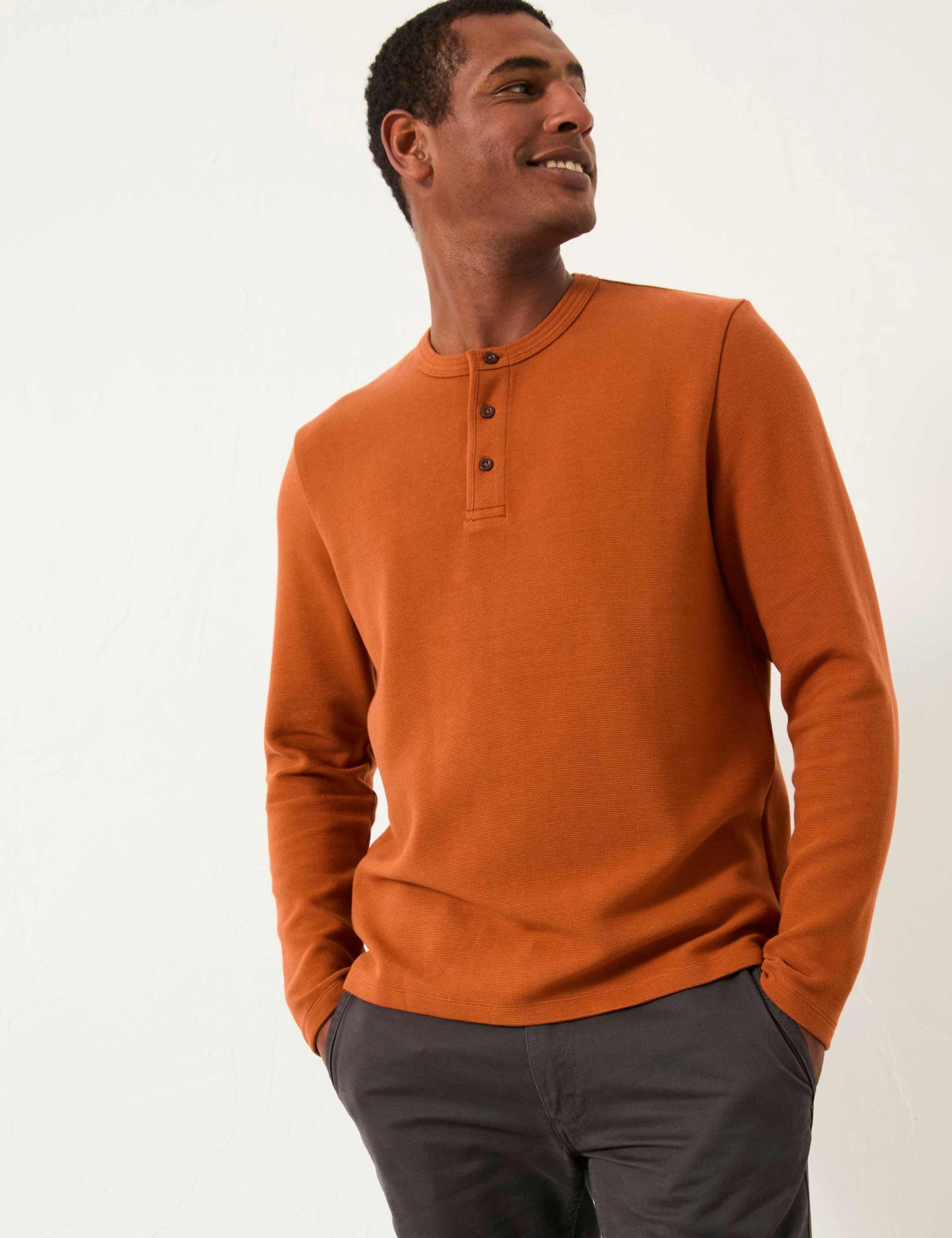 Cotton Rich Henley Long Sleeve T-Shirt