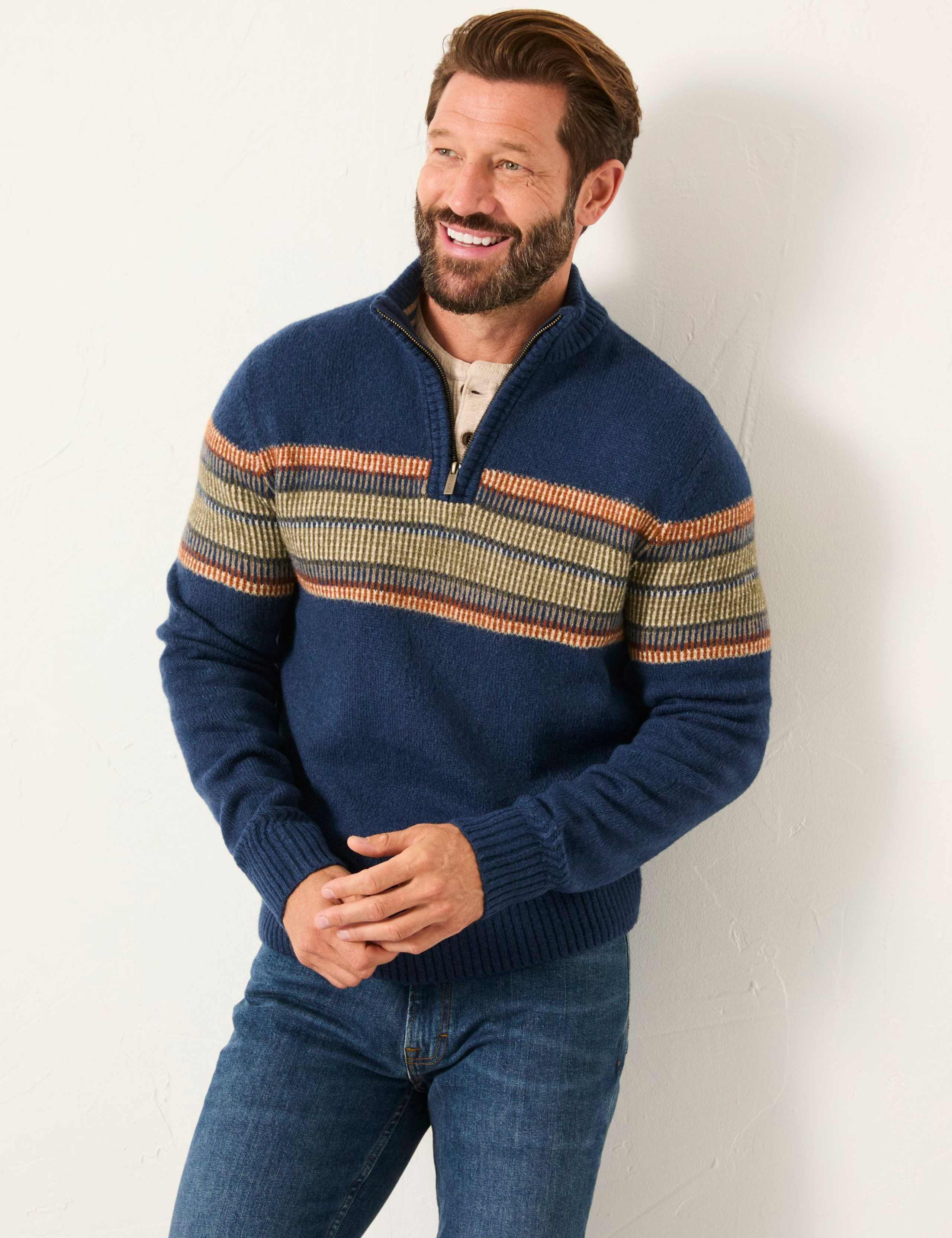 Patterned Half Zip Jumper