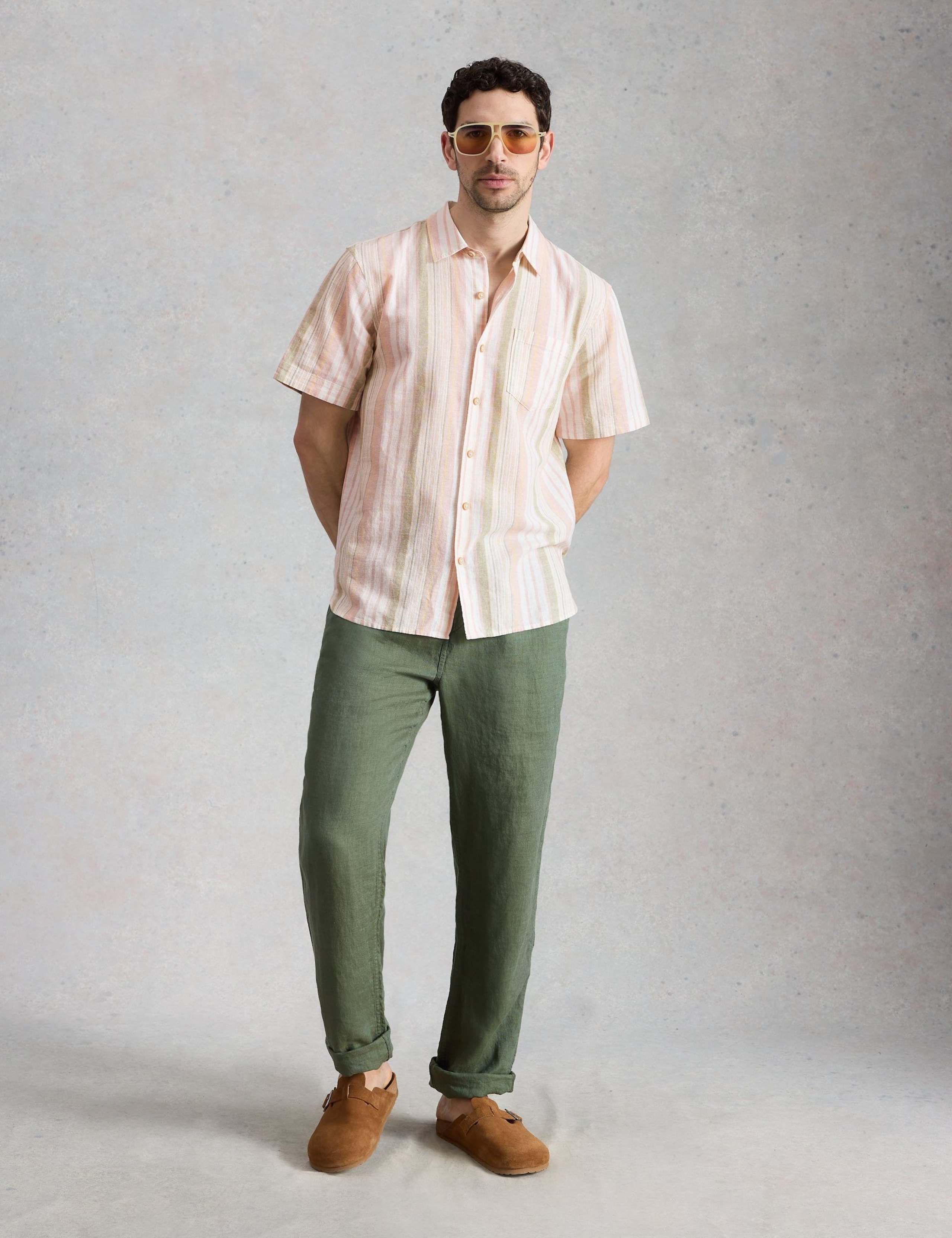 Pure Cotton Striped Short Sleeve Shirt