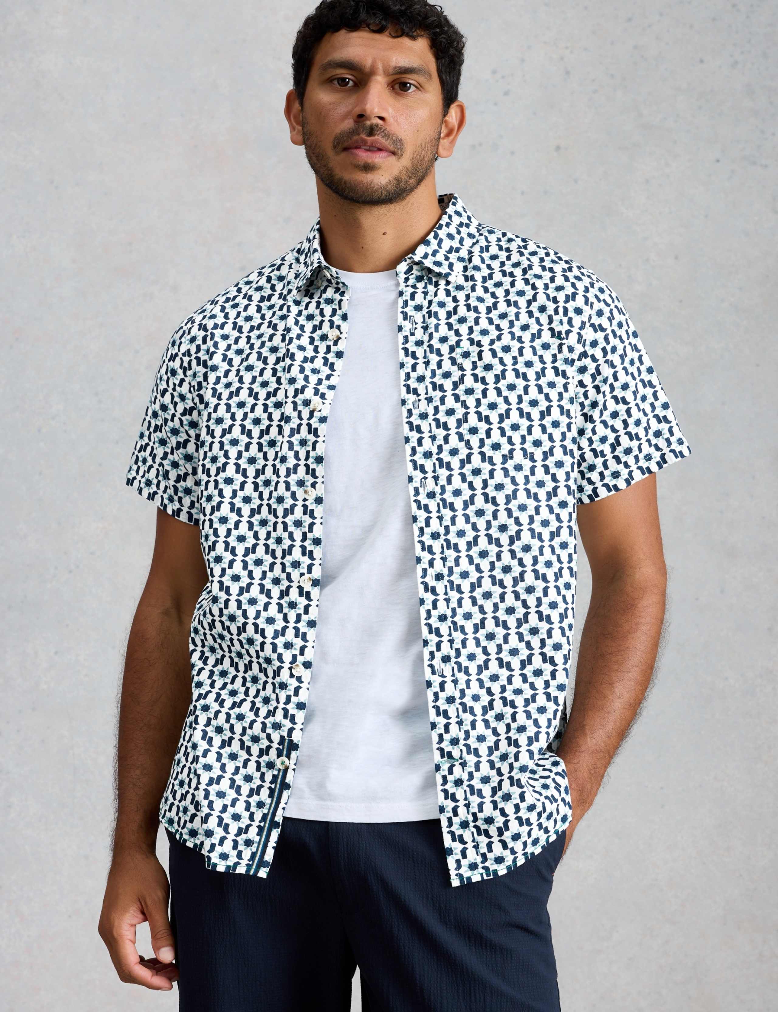 Pure Cotton Printed Short Sleeve Shirt