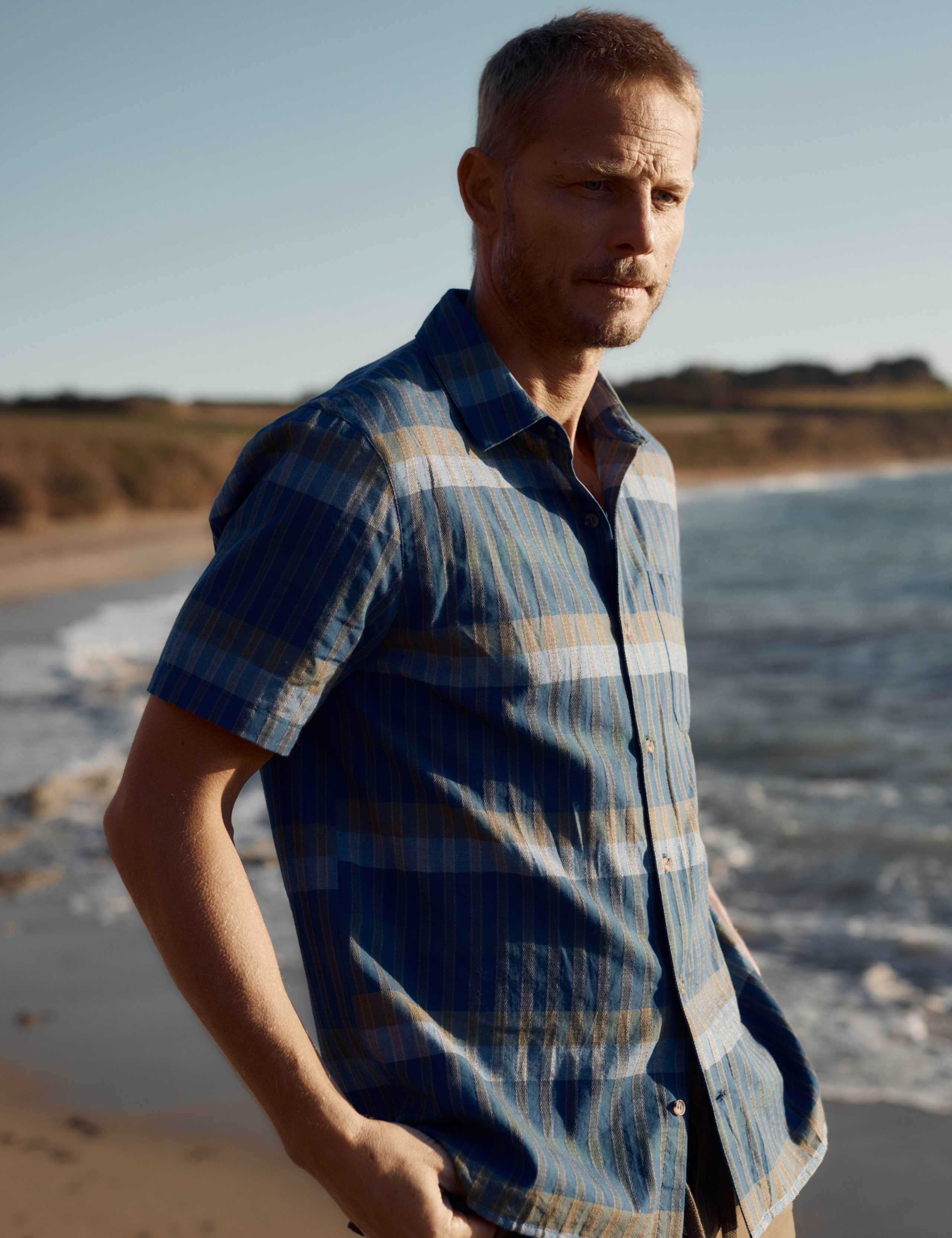 Pure Cotton Striped Short Sleeve Shirt