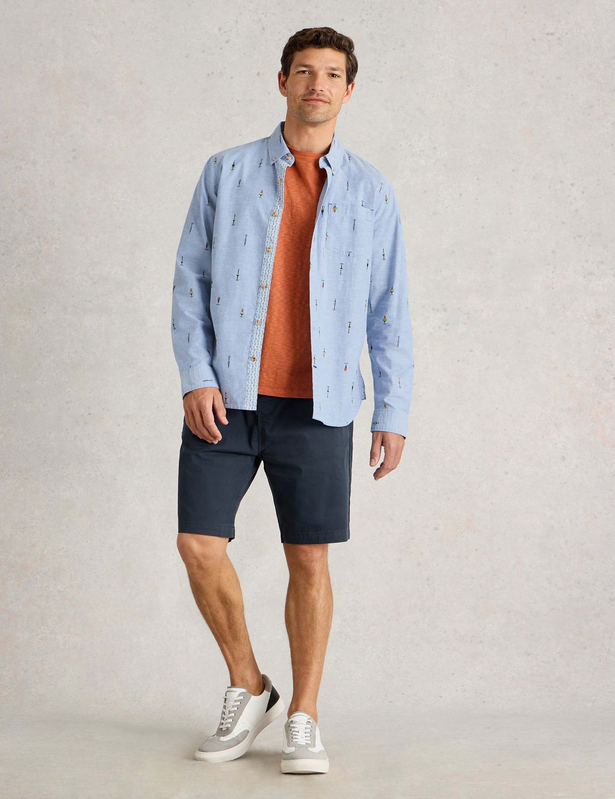 Regular Fit Pure Cotton Fishing Print Shirt