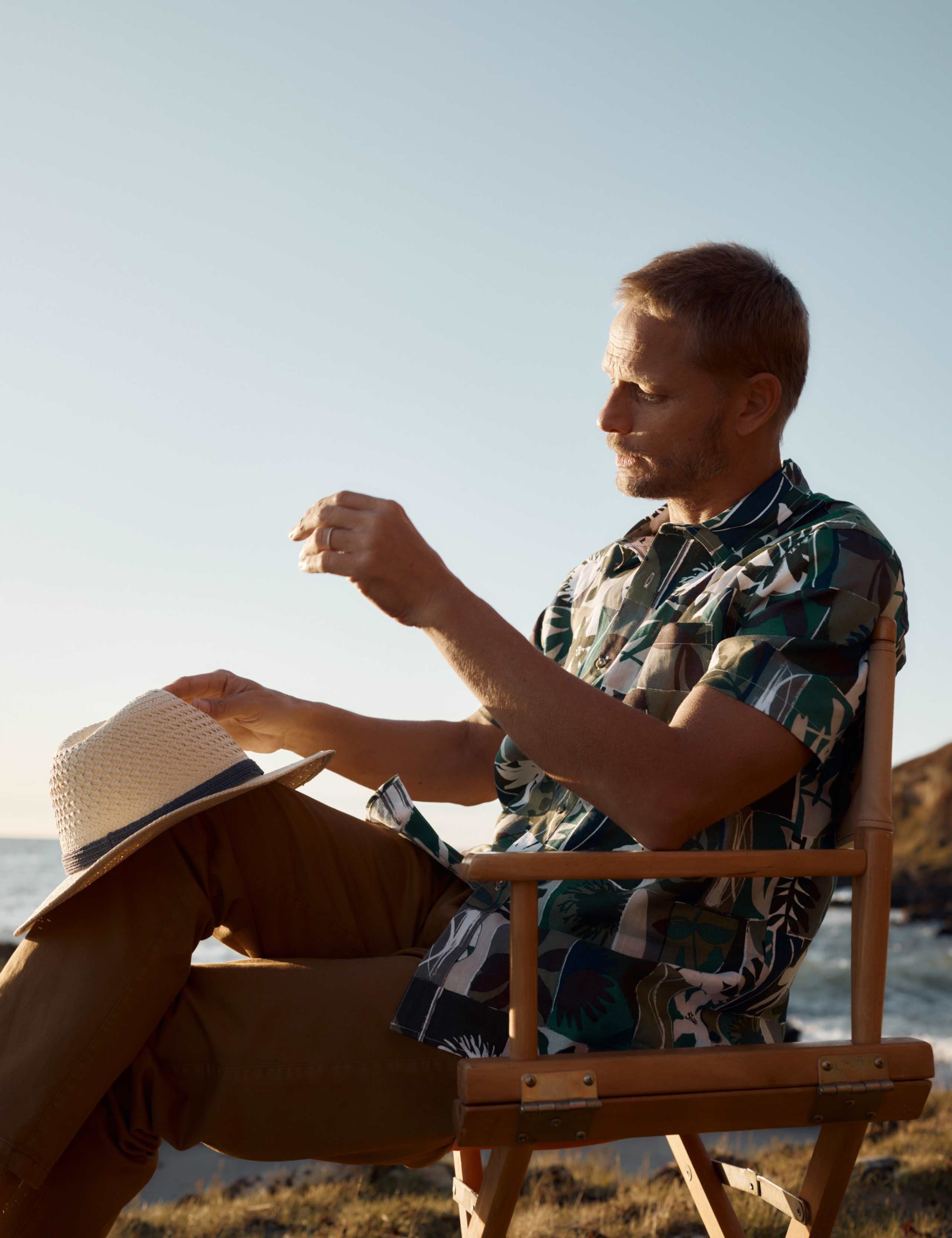 Pure Linen Printed Short Sleeve Shirt