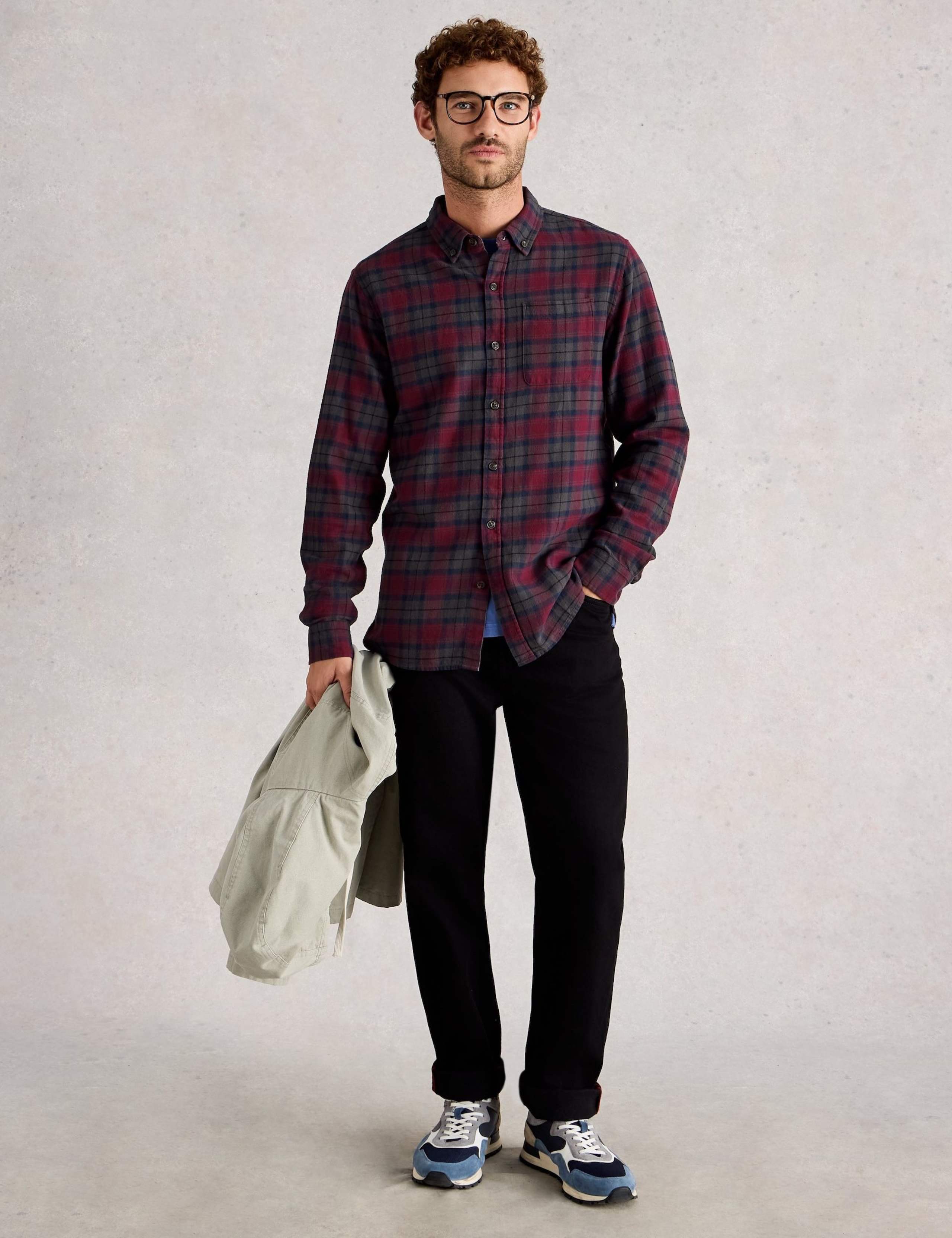 Regular Fit Black Watch Tartan Oxford Shirt