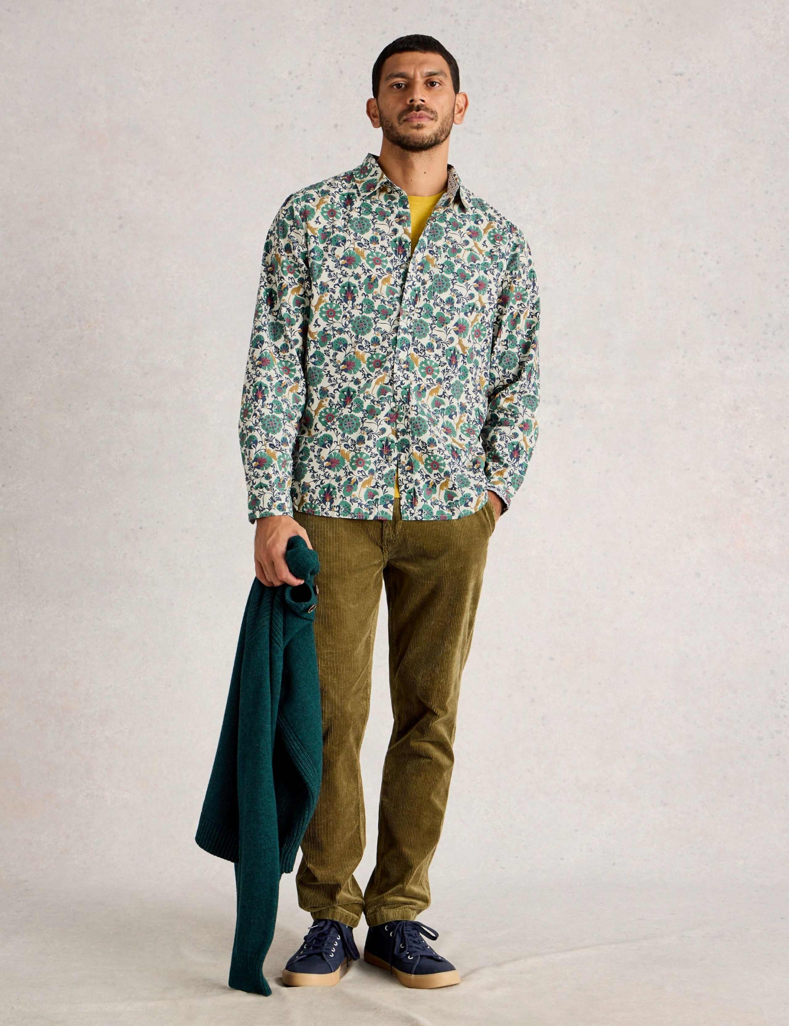 Regular Fit Pure Cotton Folk Print Shirt