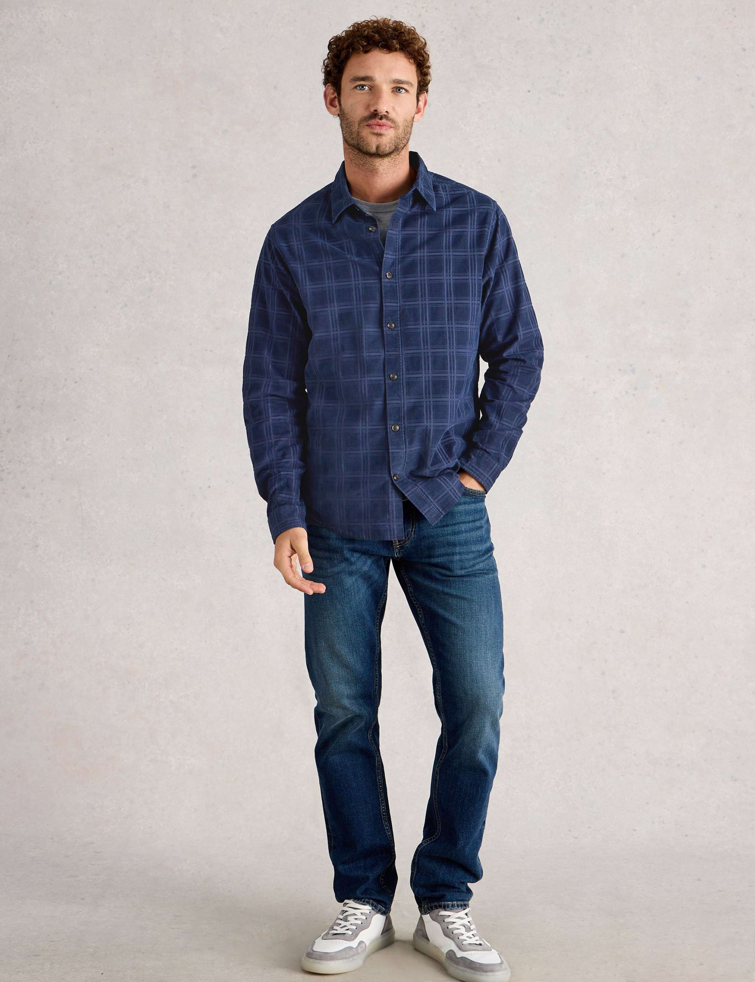 Regular Fit Corduroy Checked Shirt