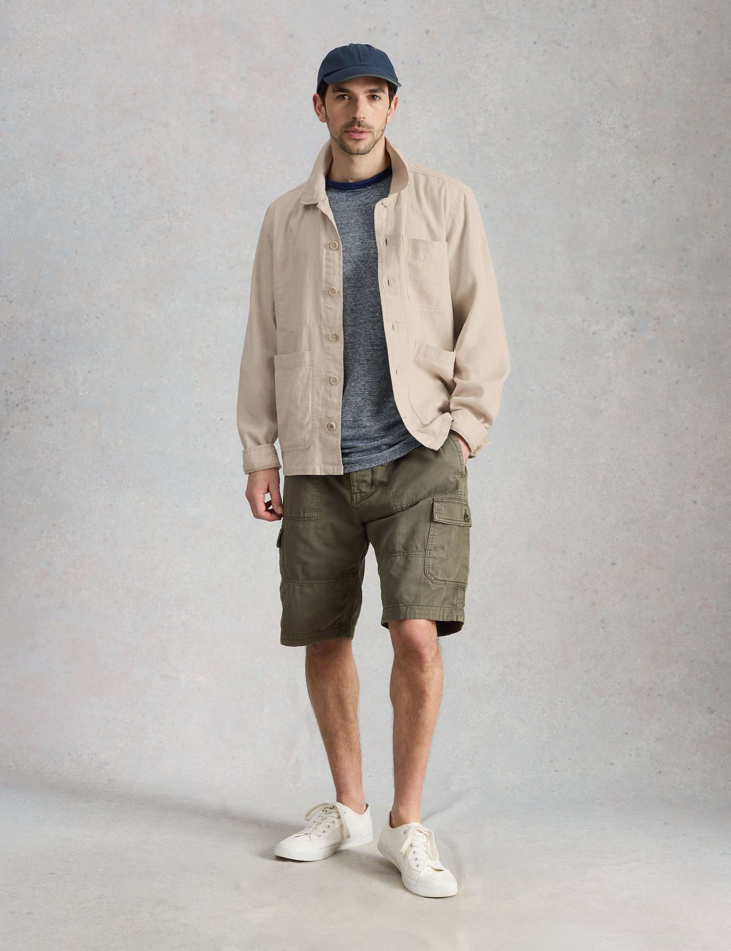 Cotton Linen Blend Overshirt
