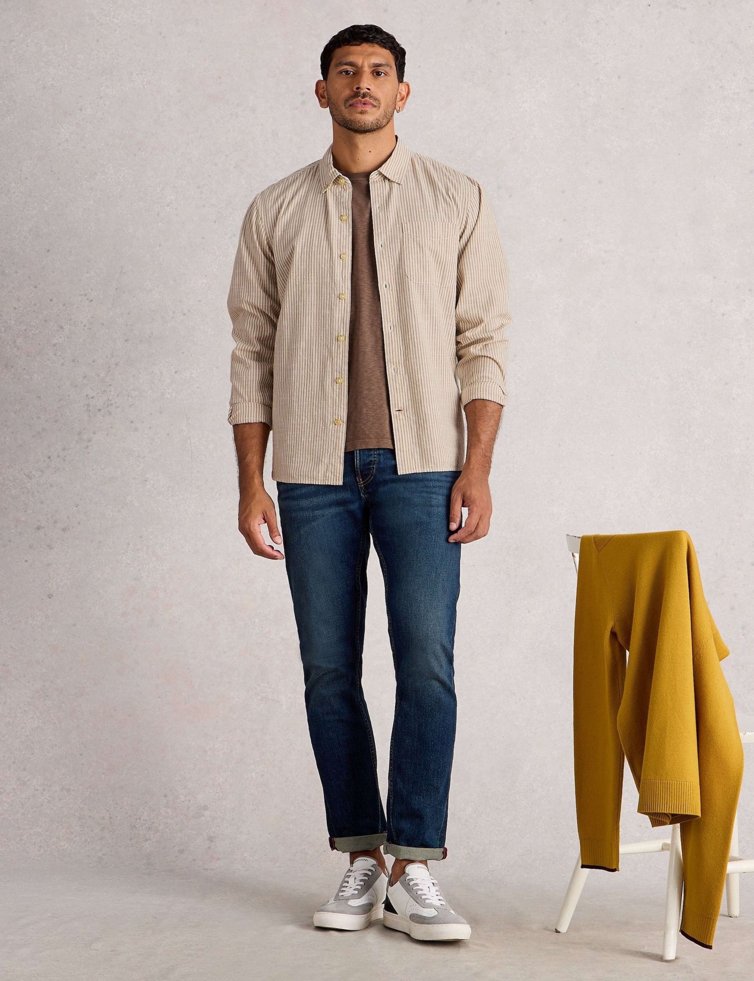 Regular Fit Pure Cotton Striped Oxford Shirt
