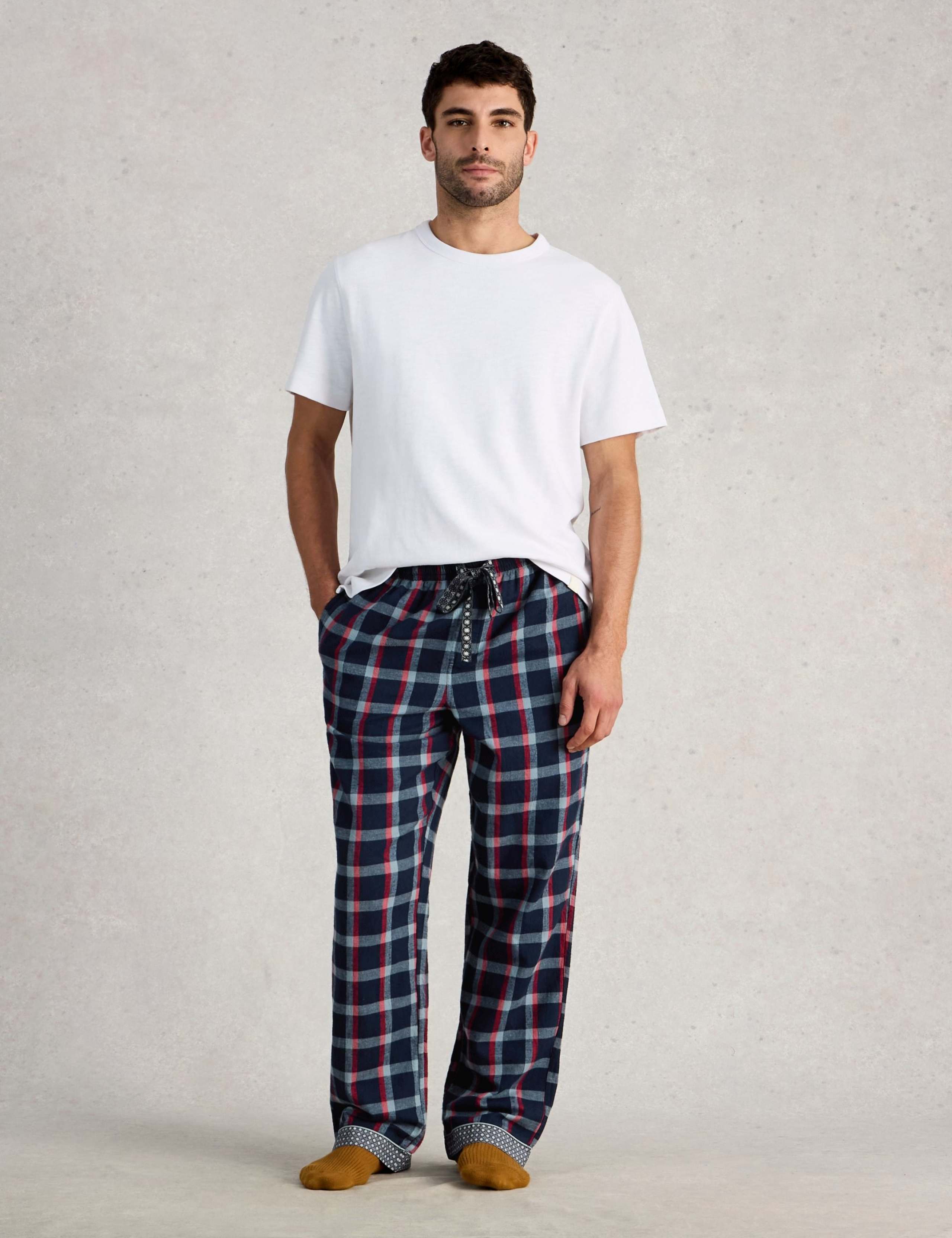 Pure Cotton Checked Pyjama Bottoms