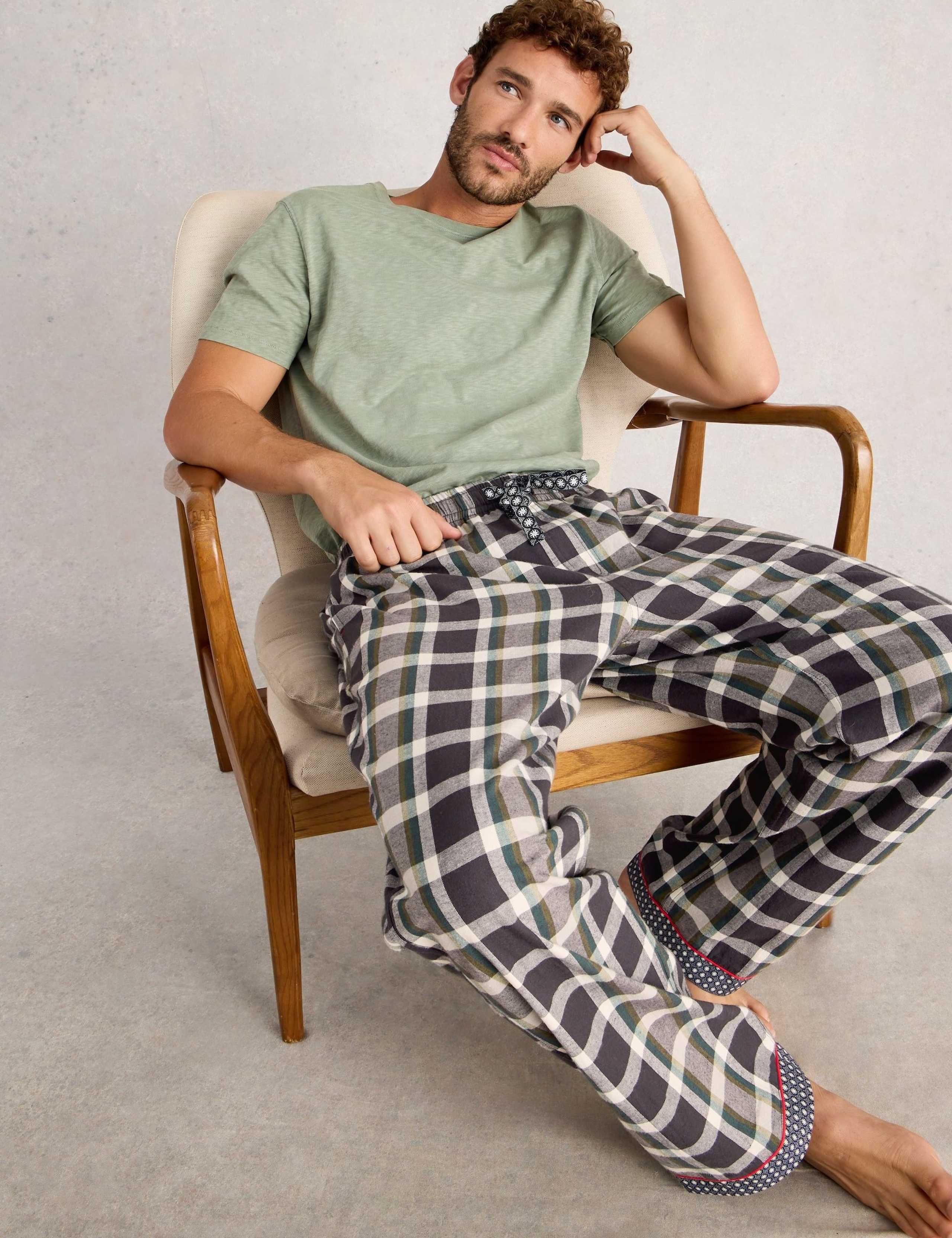 Pure Cotton Checked Pyjama Bottoms