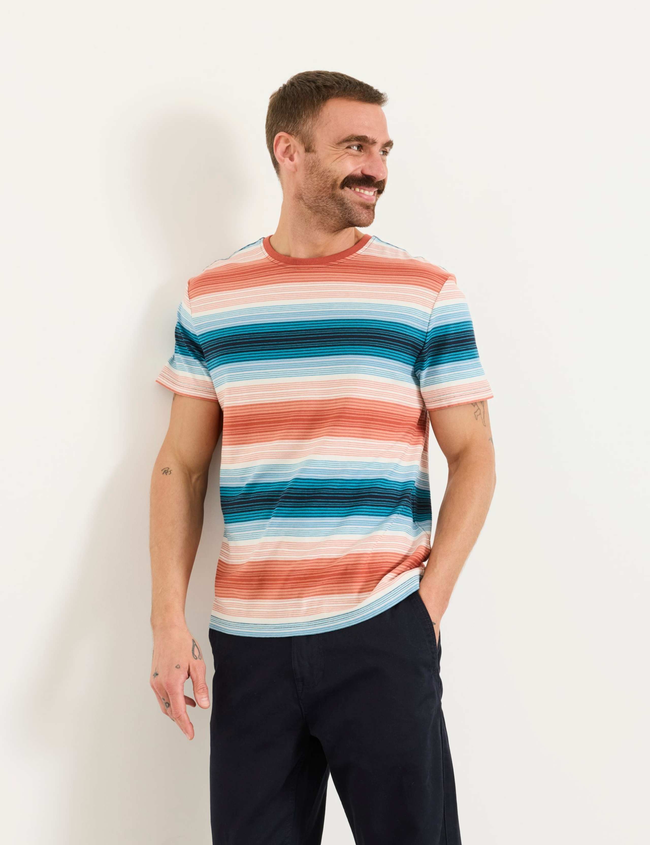 Pure Cotton Jersey Ombre Striped T-Shirt