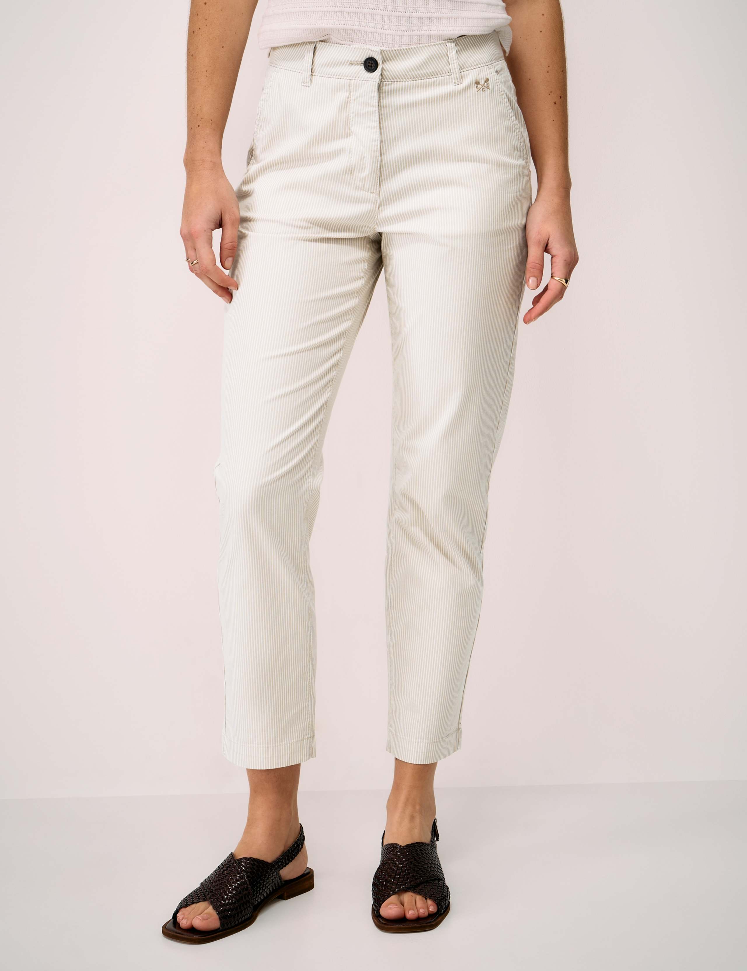 Cotton Rich Striped Tapered Trousers
