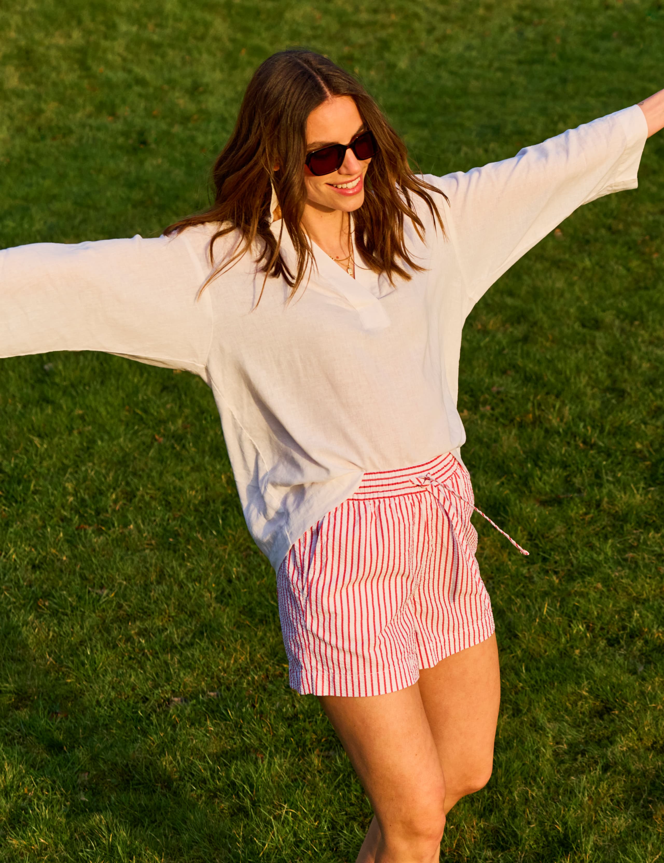 Pure Cotton Seersucker Striped Shorts