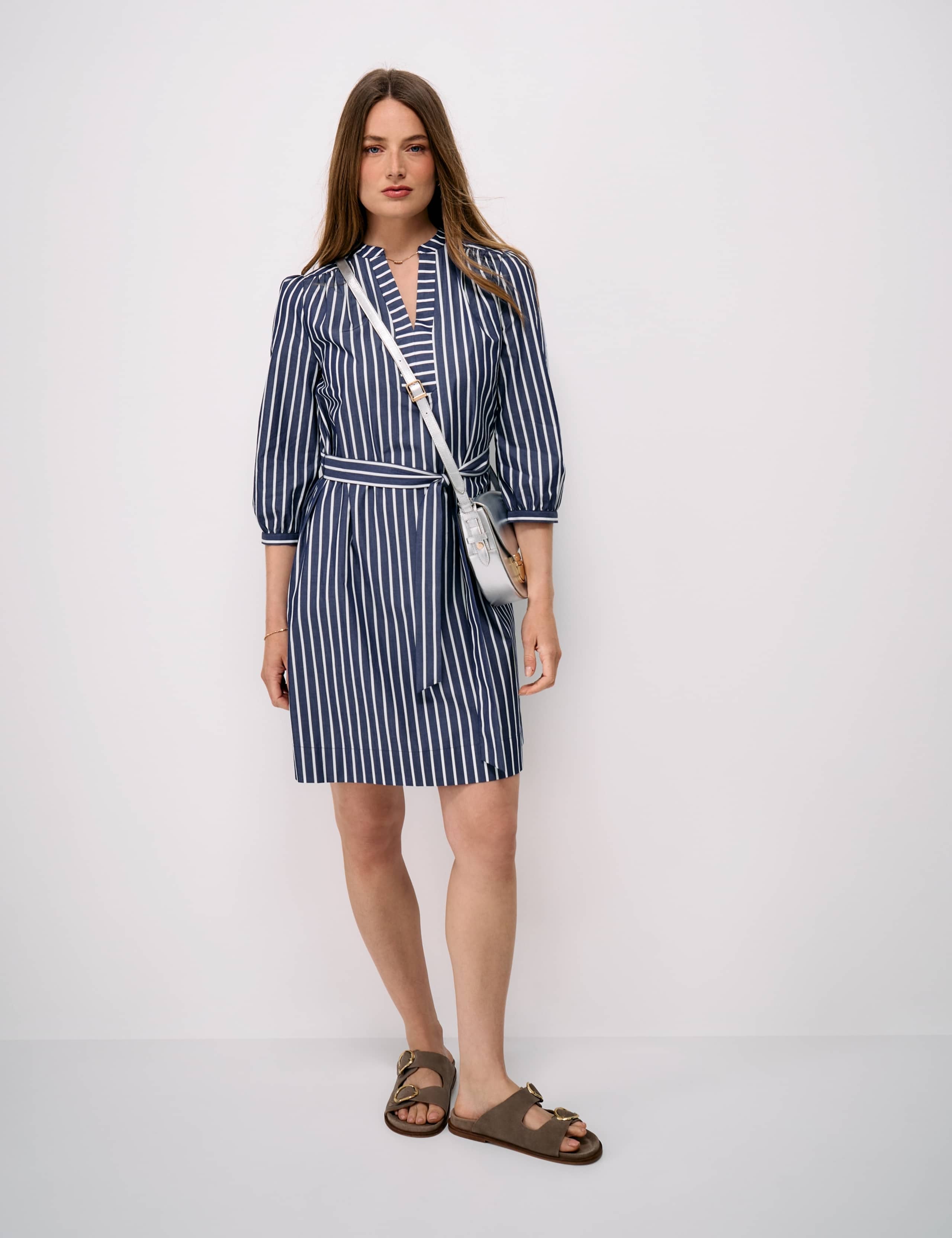 Pure Cotton Striped Mini Shift Dress