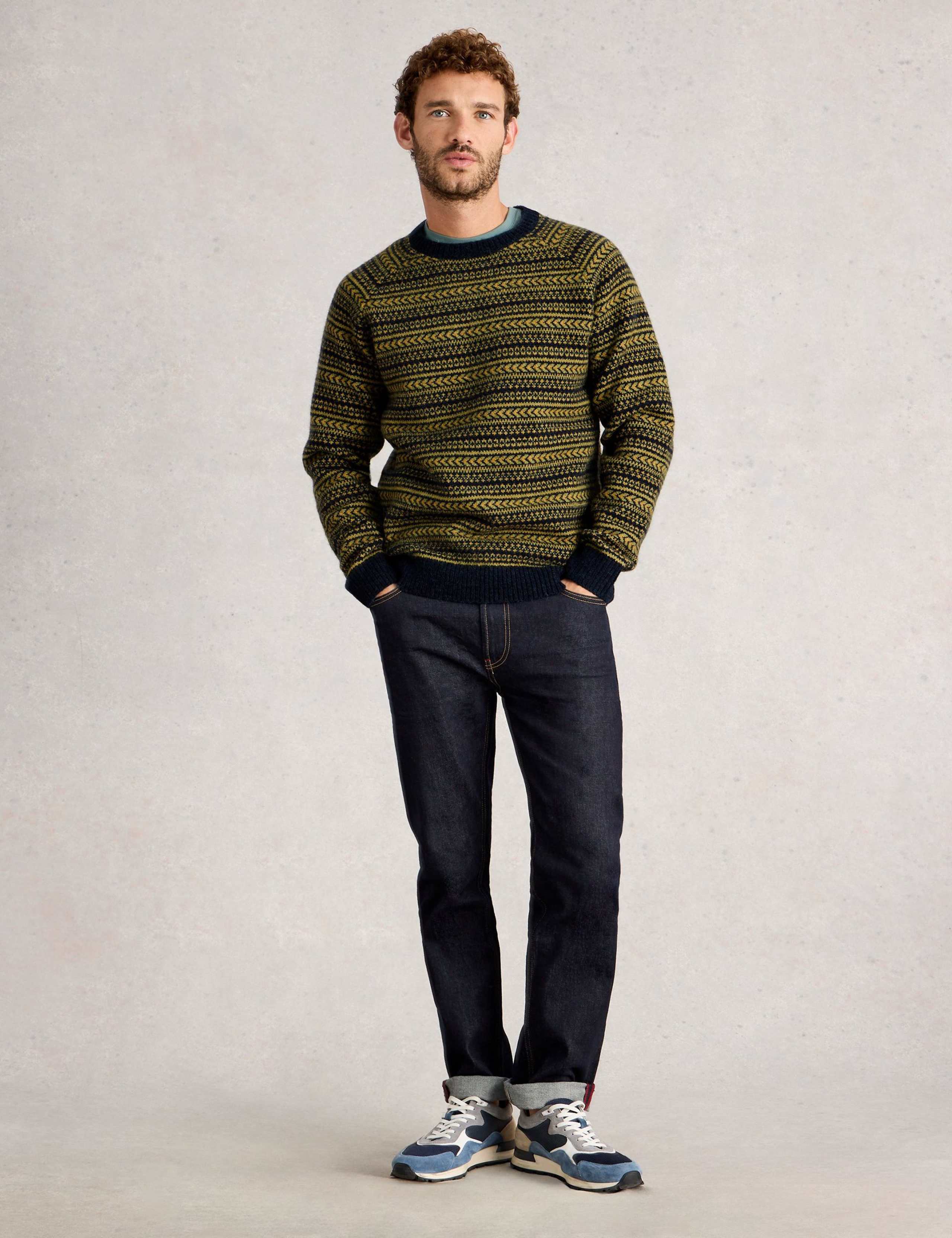 Fair Isle Crew Neck Jumper with Merino Wool
