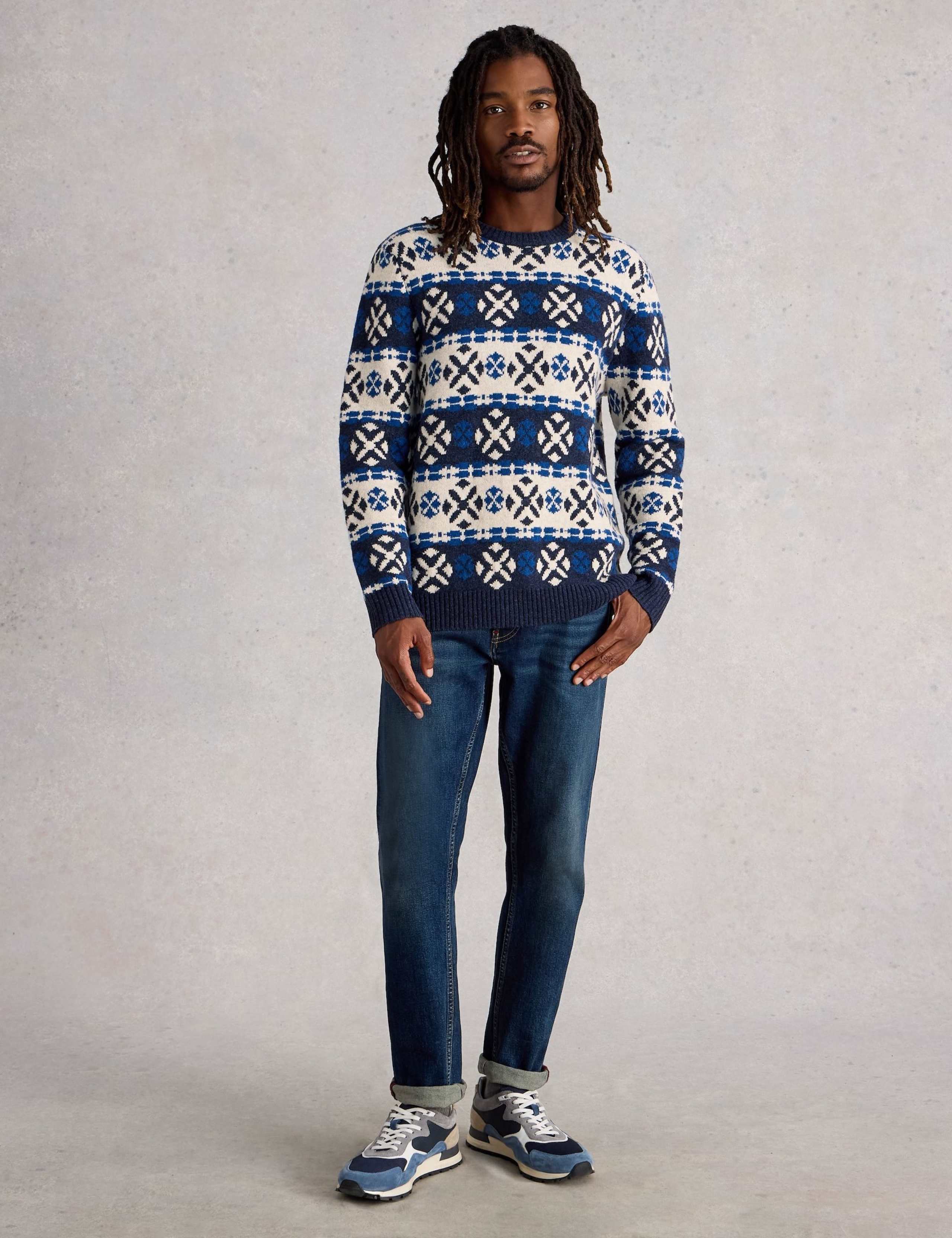 Lambswool Rich Fair Isle Crew Neck Jumper