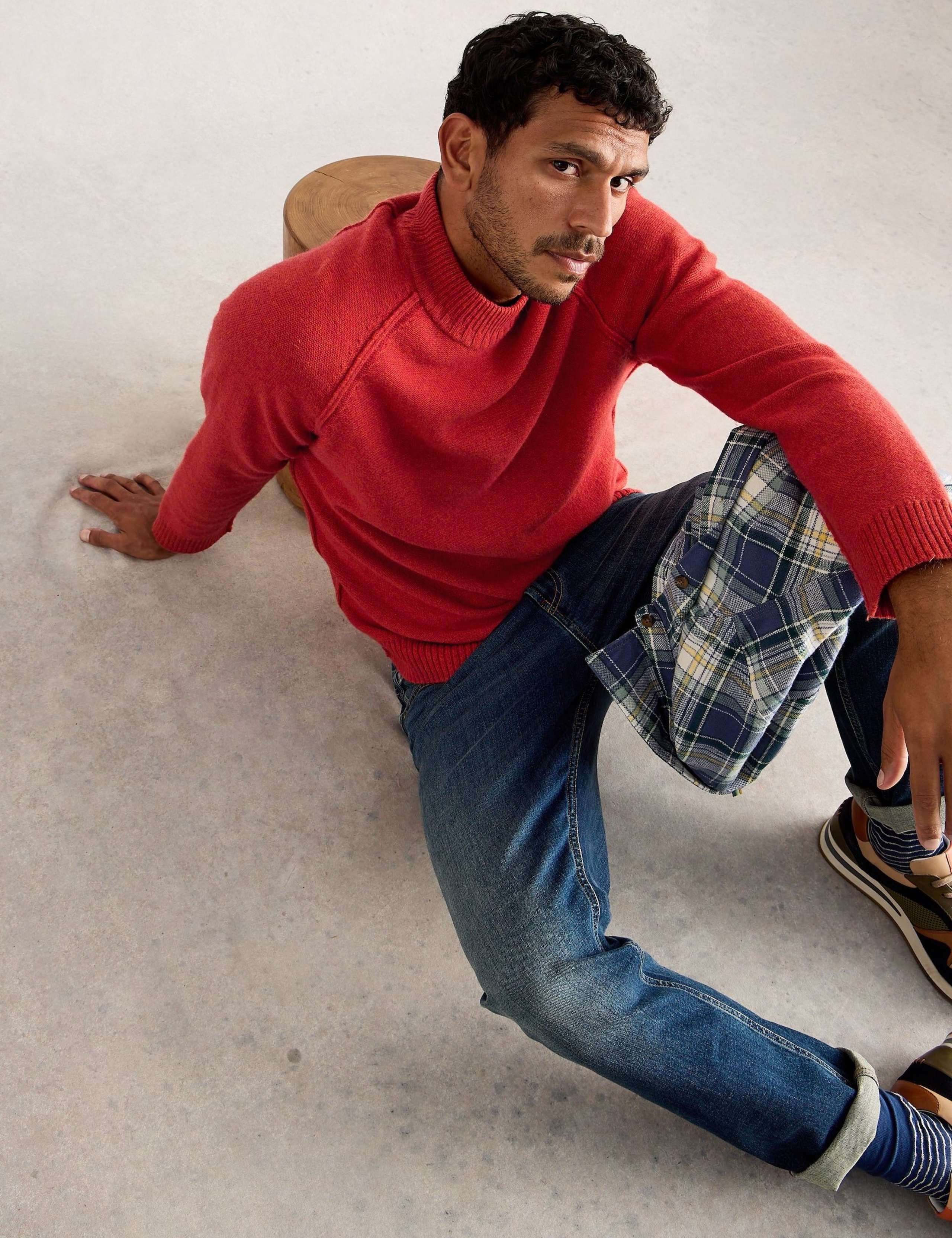 Wool Rich Textured High Neck Jumper