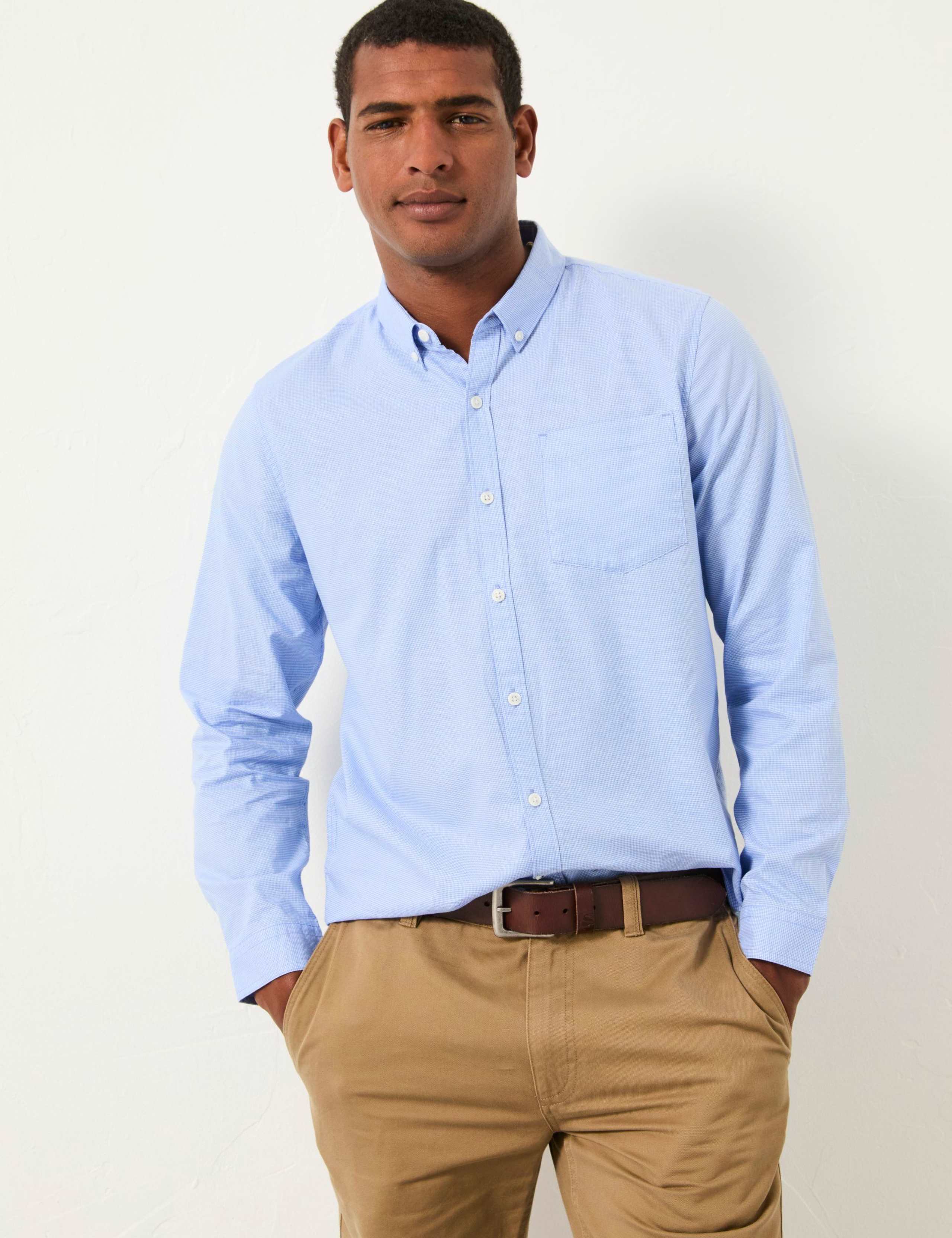 Regular Fit Pure Cotton Checked Oxford Shirt